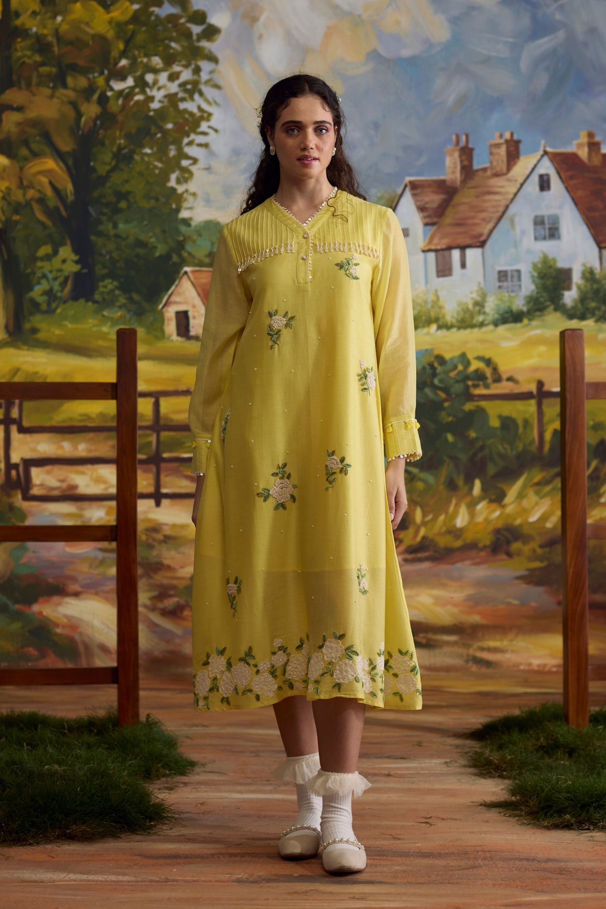 Sunray Floral Beaded Dress