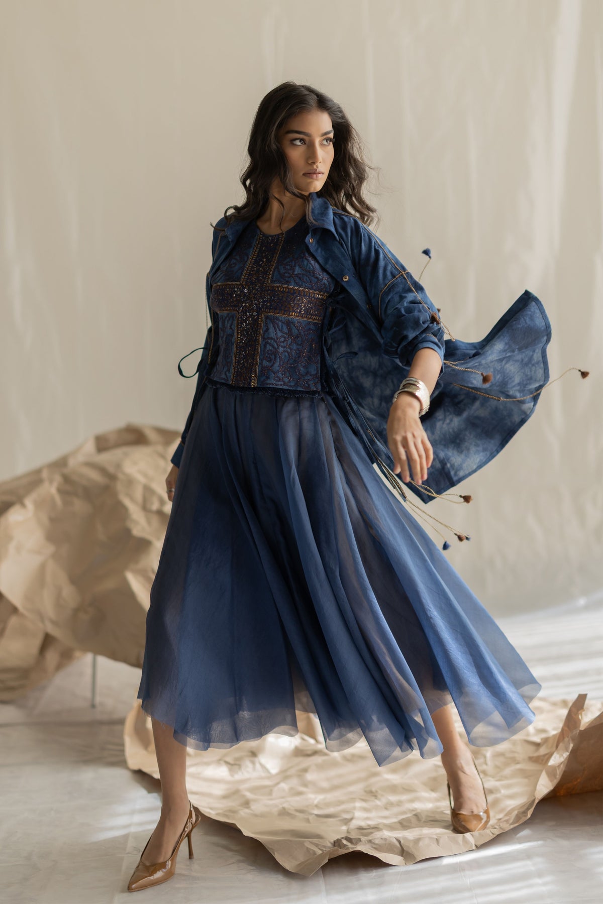 Light Blue Organza Skirt