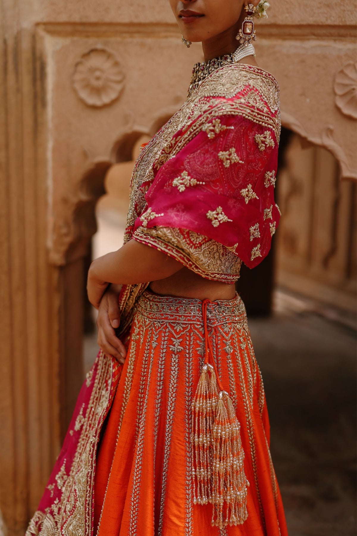 Nagma Orange Lehenga Set