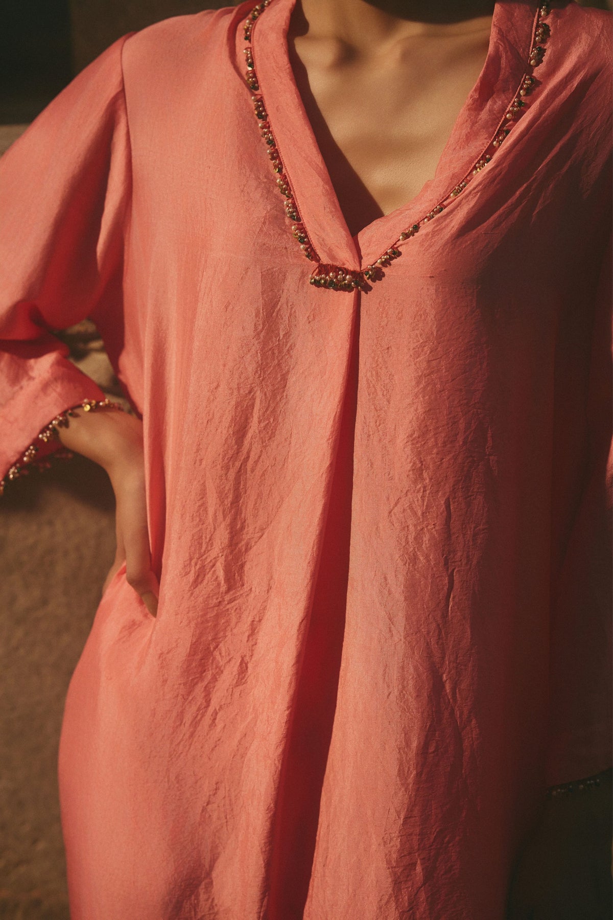 Pink Latkan Kurta Set