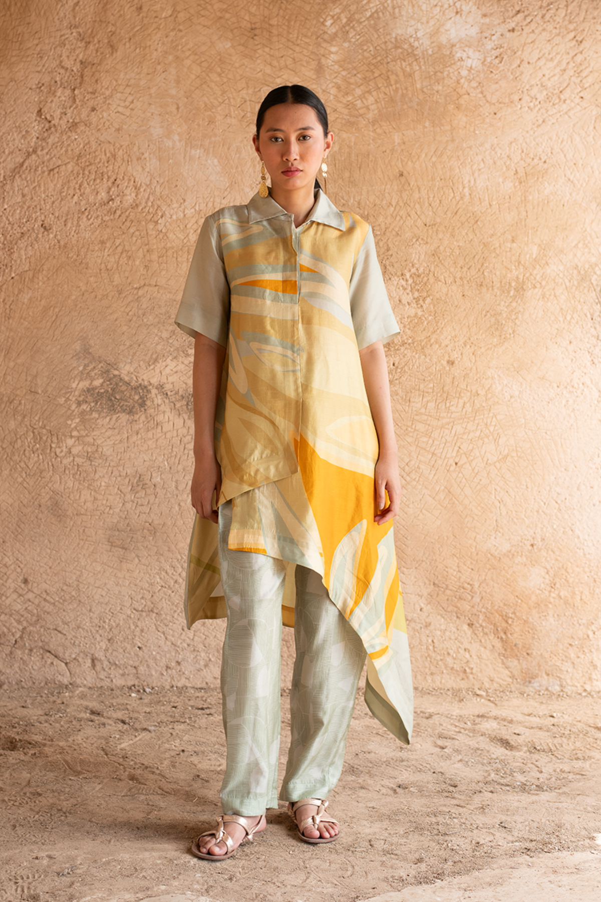 Mint Green Asymmetrical Kurta Set