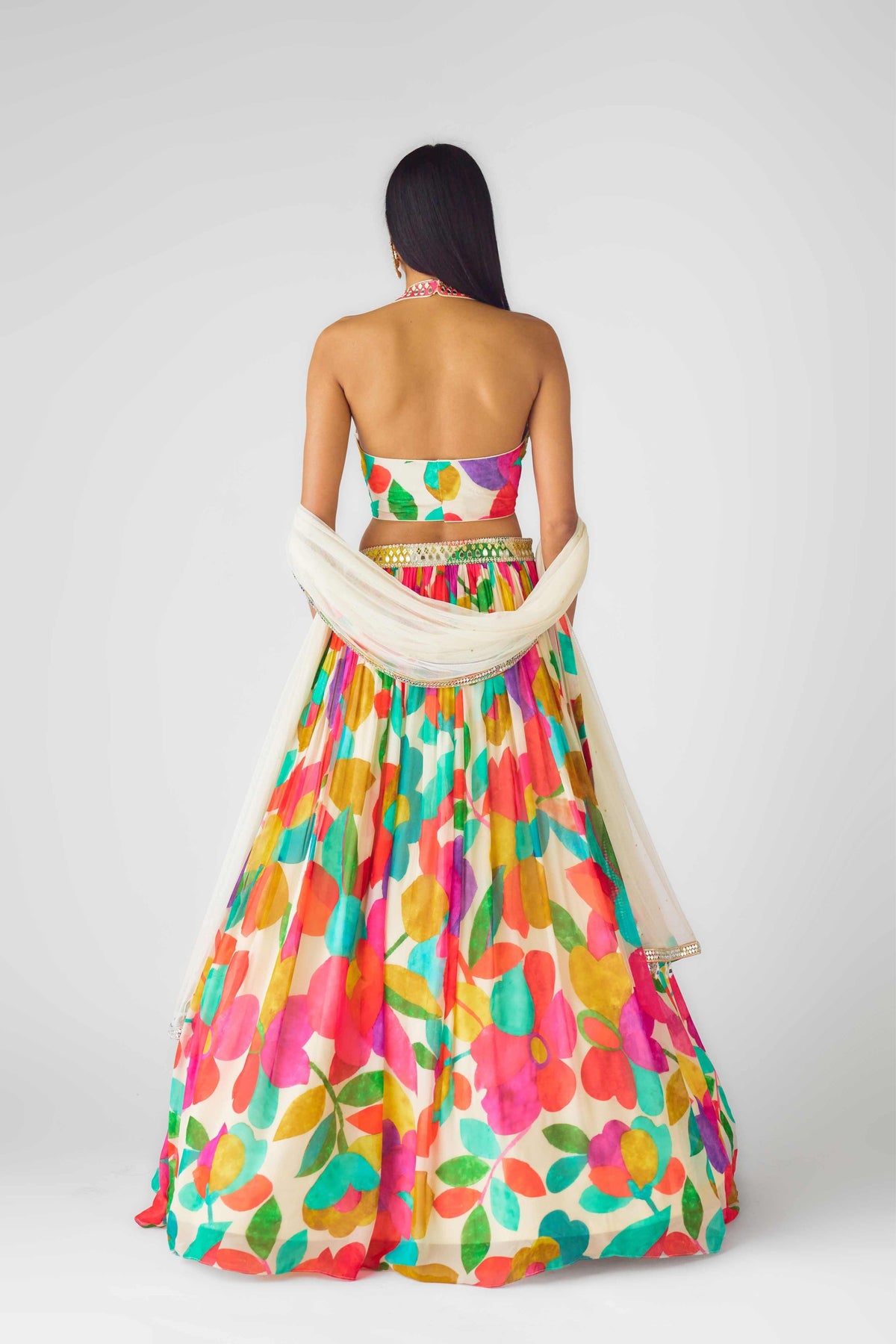 Multicolor Embroidered Lehenga Set
