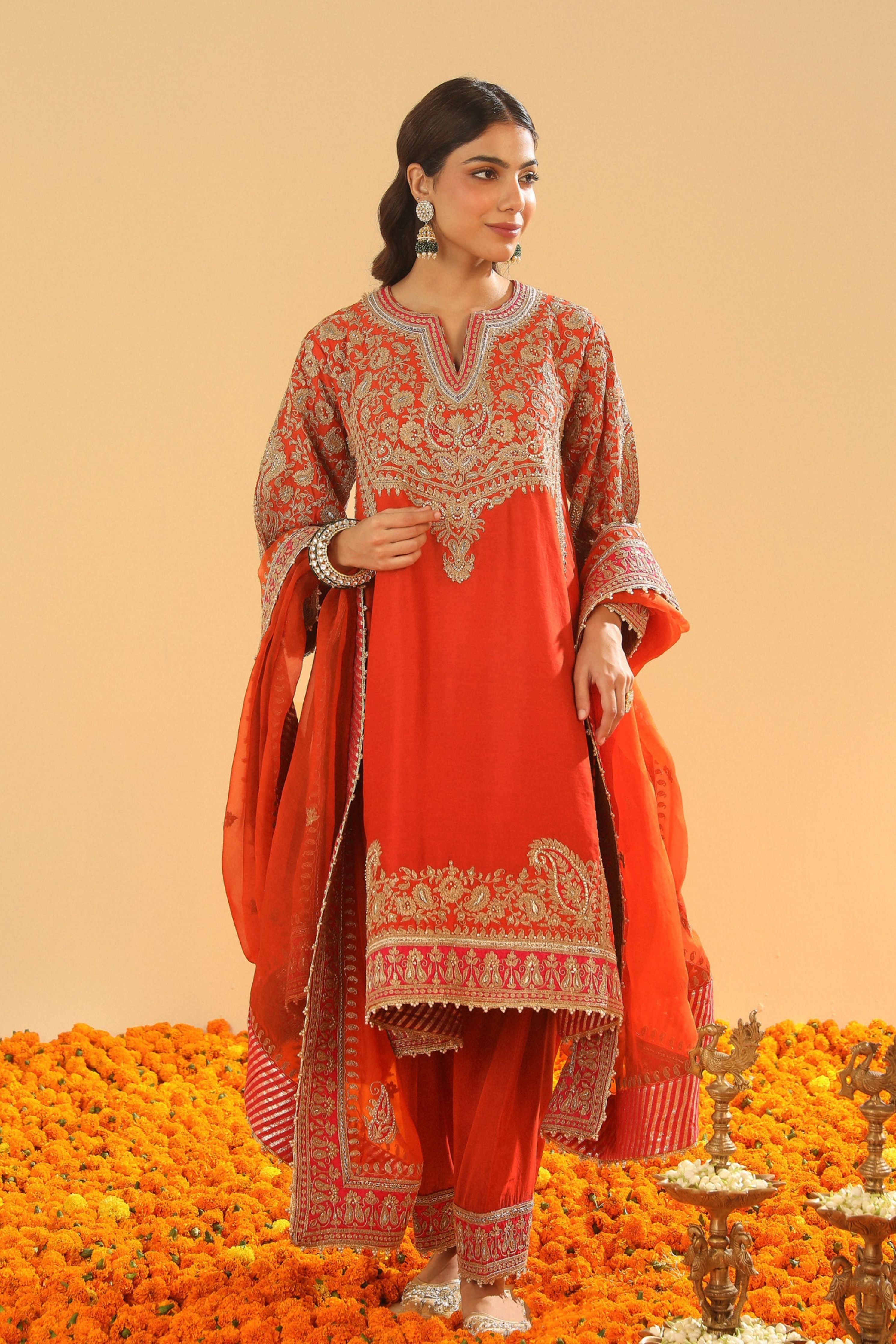 Sheetal Batra - Brunt Orange Kurta Set