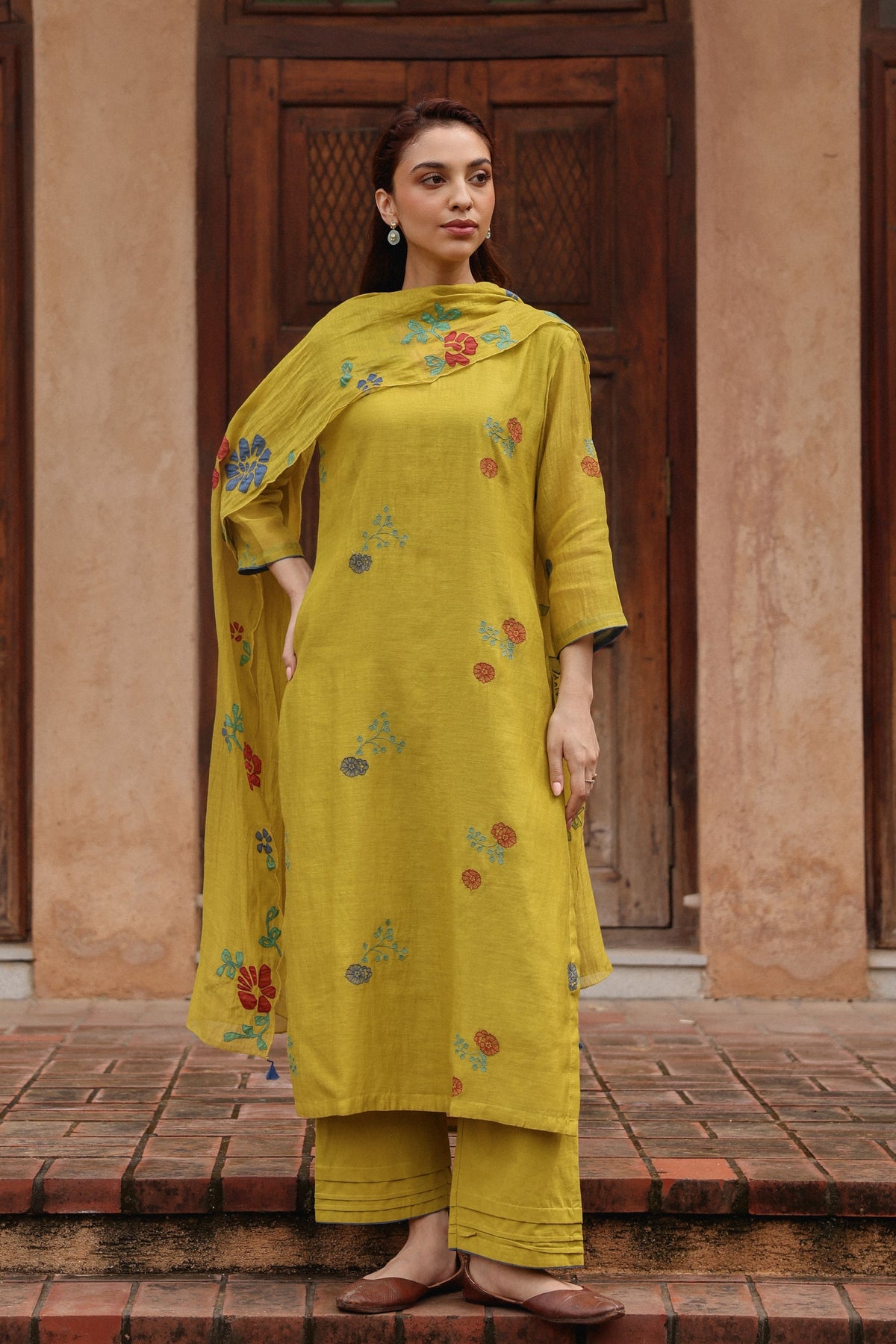 Citrine  Bloom Embroidered Kurta Set
