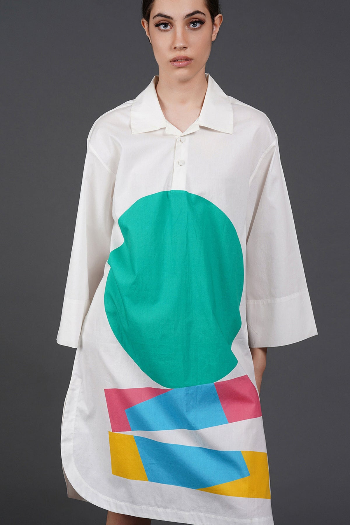 Offwhite Dress Digtal Print