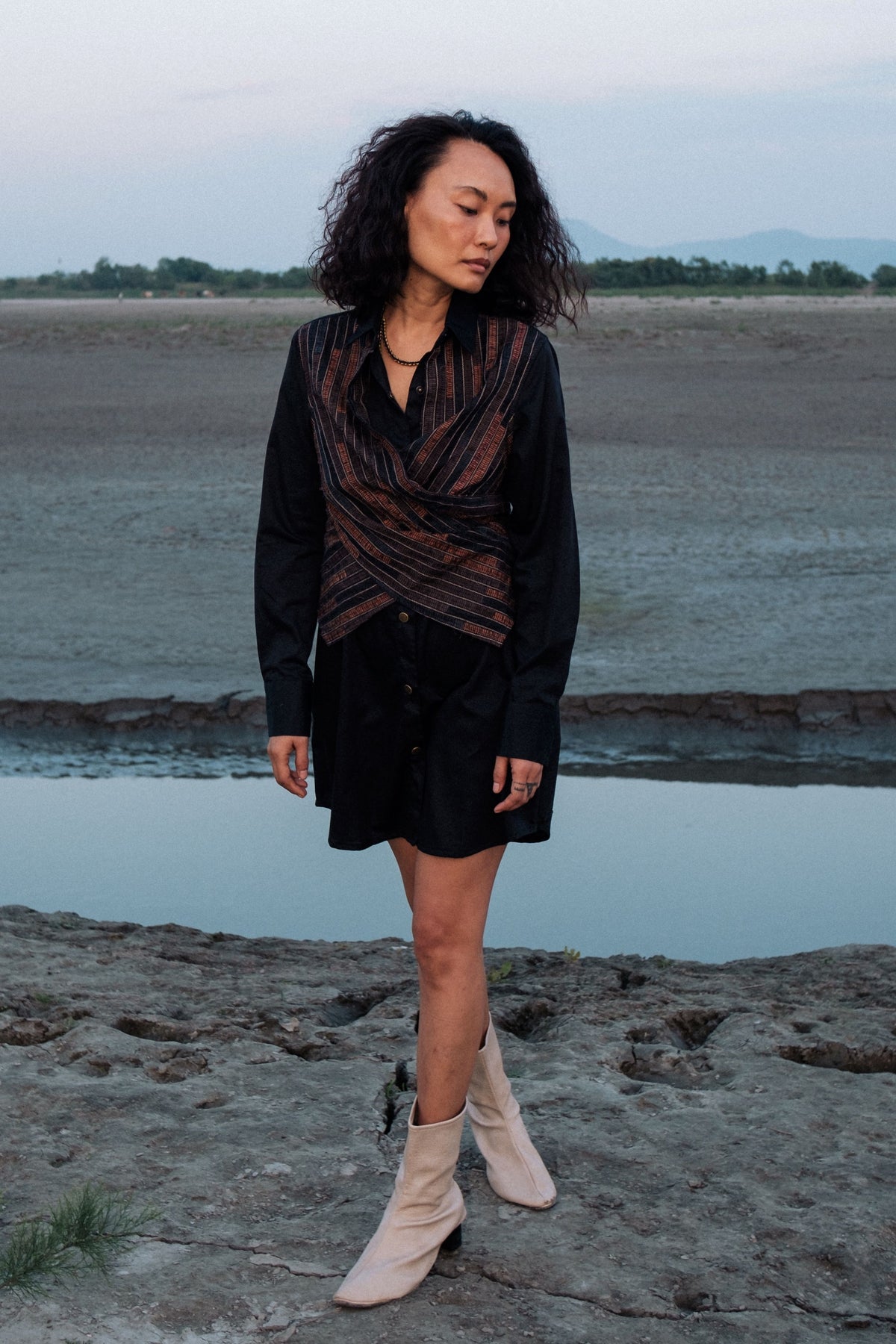 Upcycled Seattle Black Copper Dress
