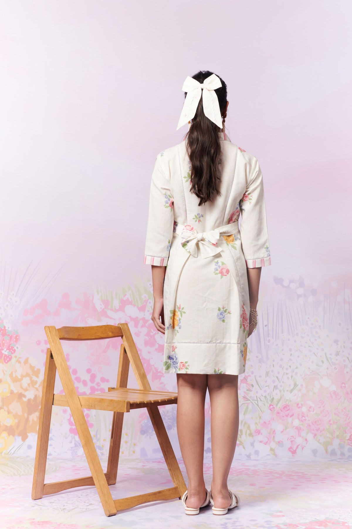 Summer Rose Short Dress With Belt