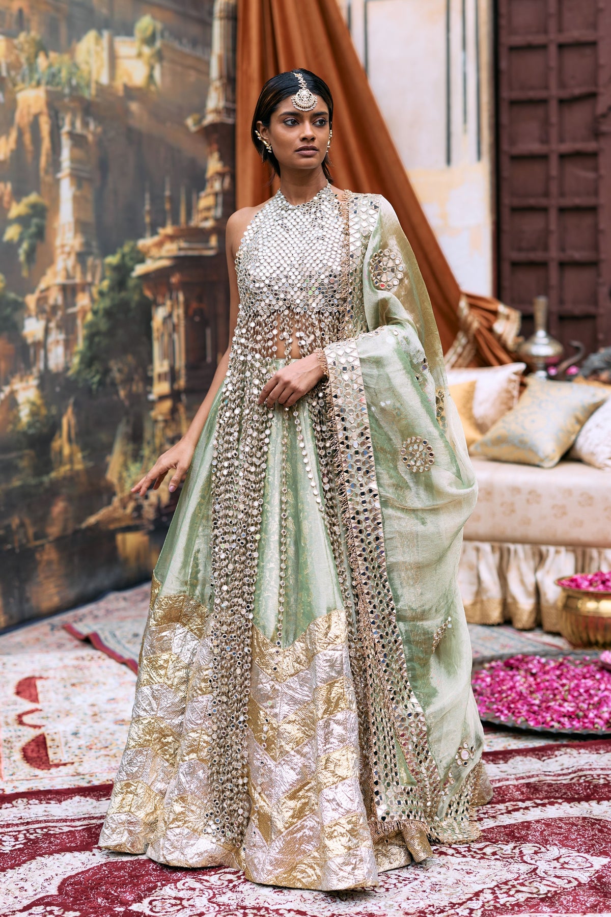 Green Kanak Lehenga Set