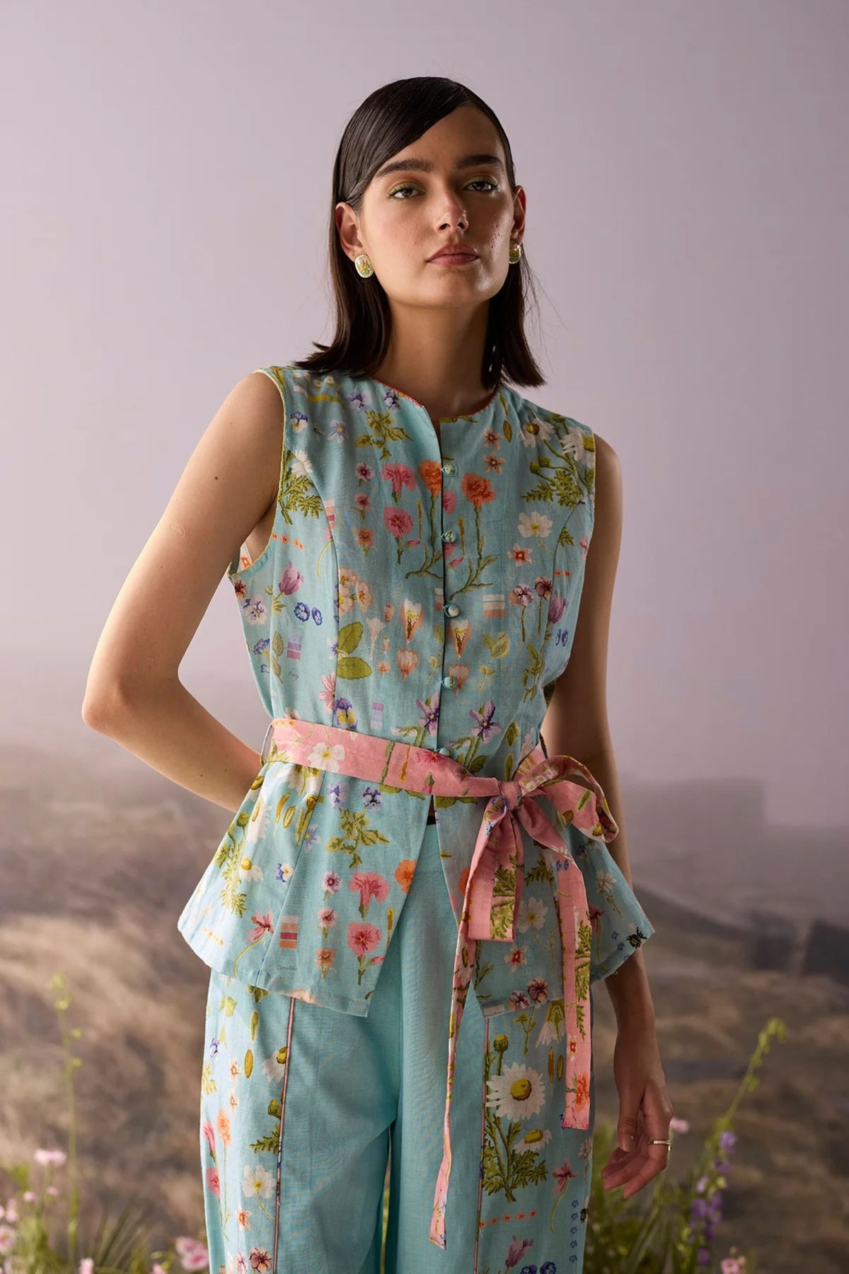 Azure Floral Top