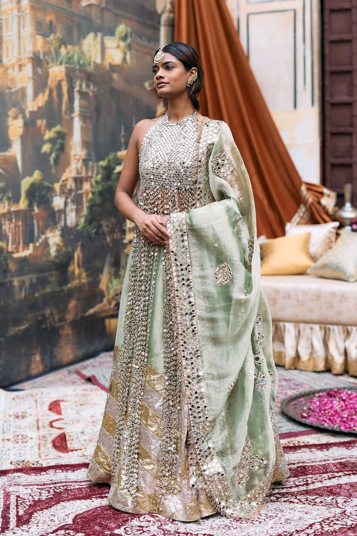 Green Kanak Lehenga Set