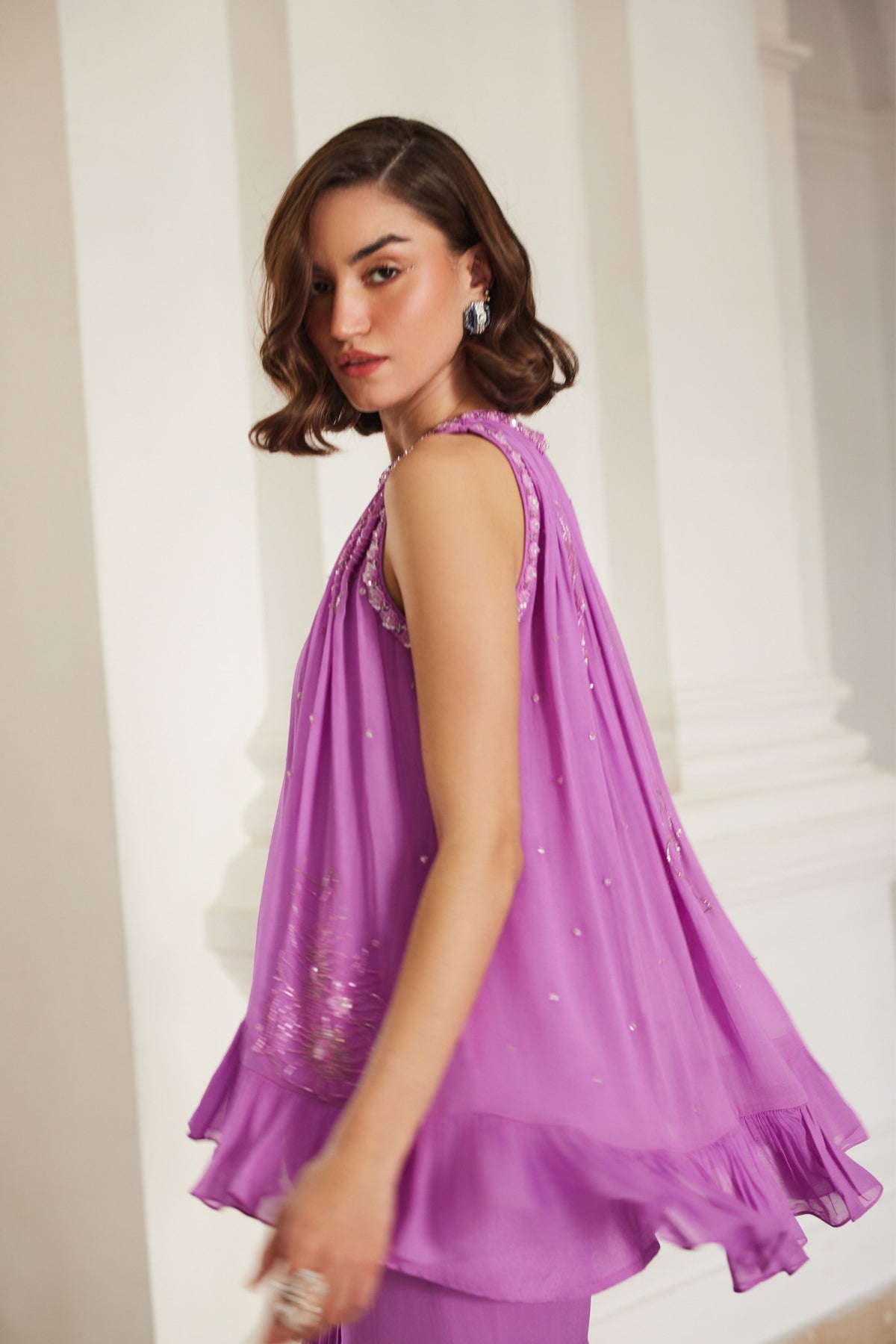 Bubblegum Pink Halterneck Top Sharara