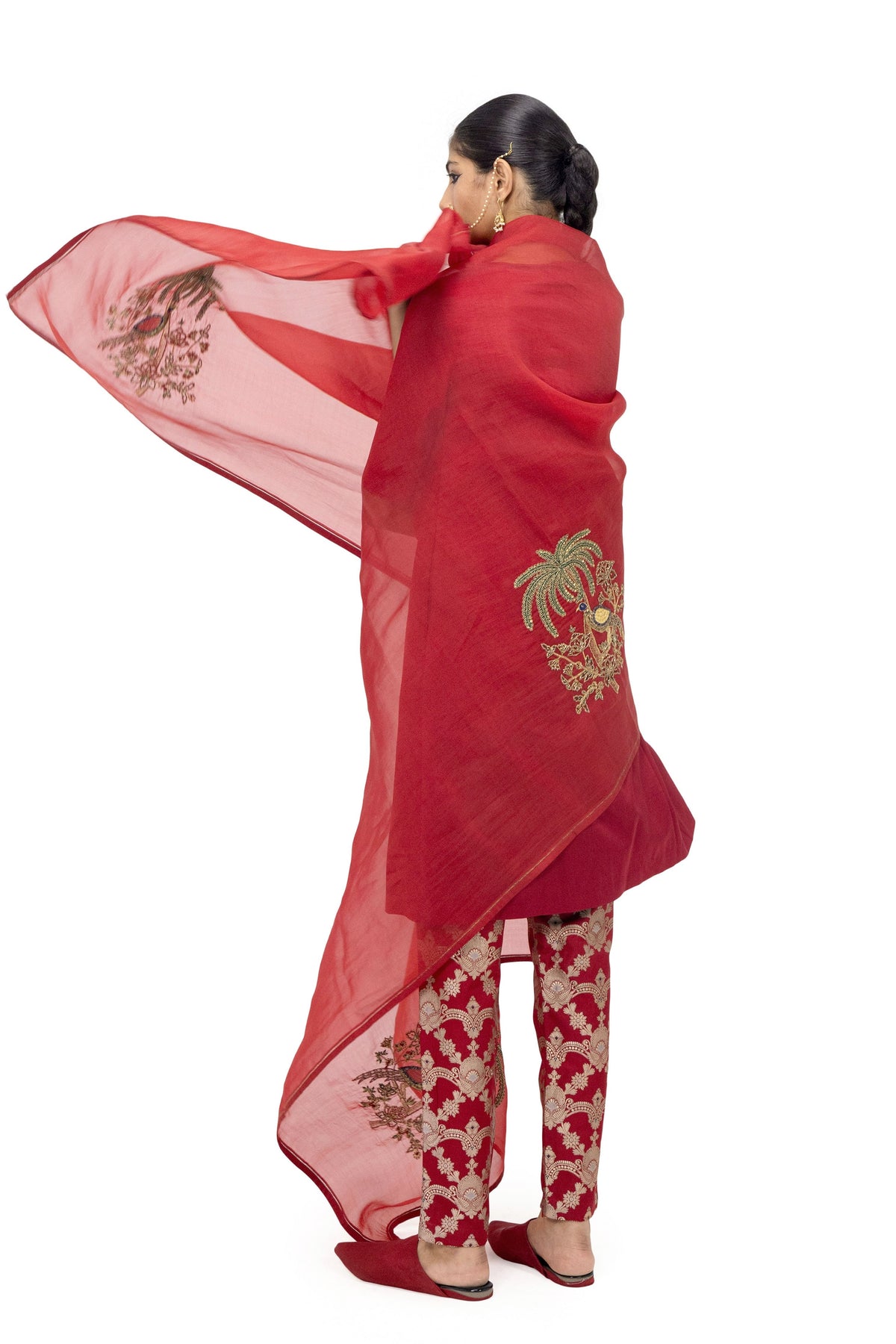 Hansasar Brick Red Dupatta