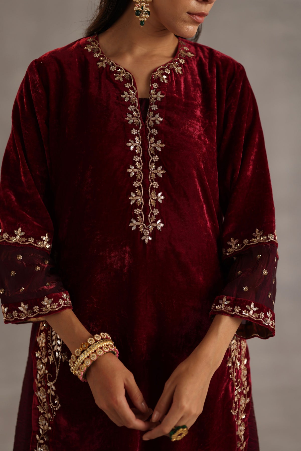 Megh Garnet Kurta Set