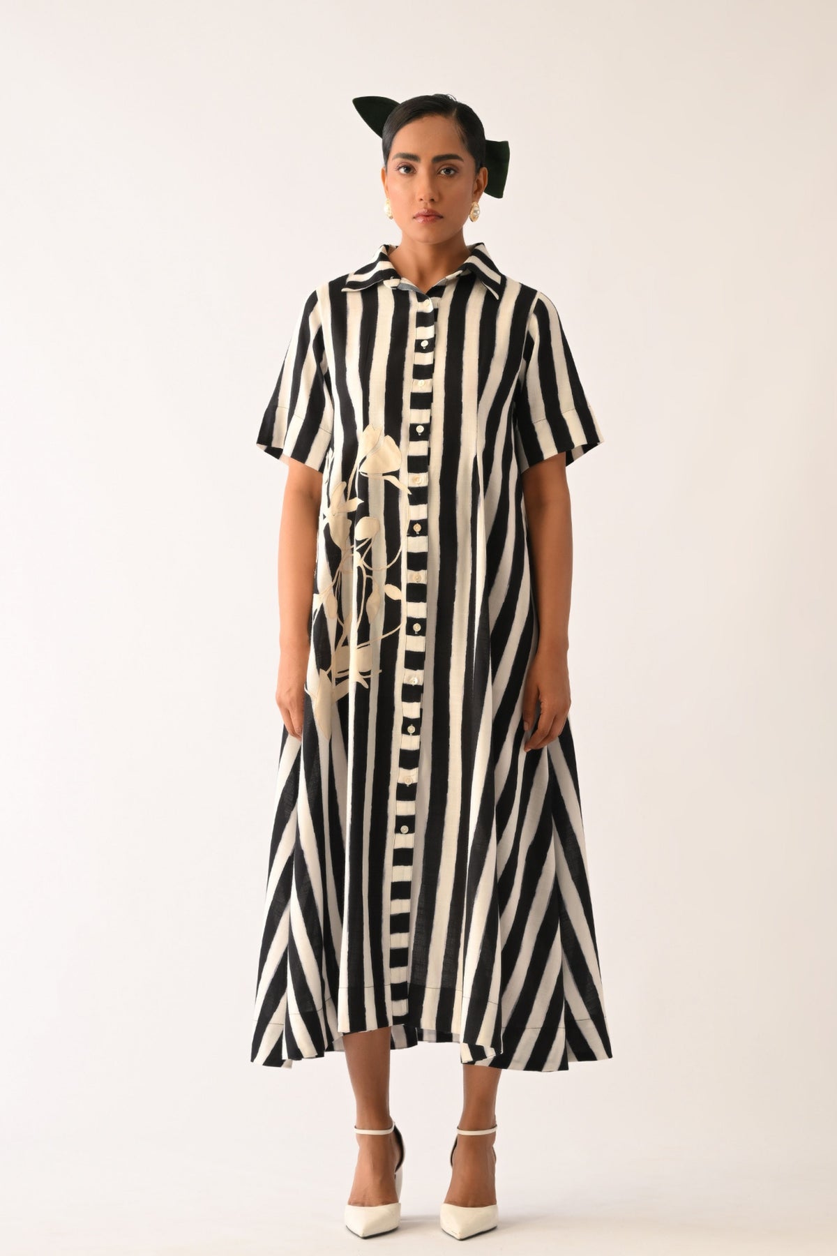 Revolt Full Placket Applique Dress