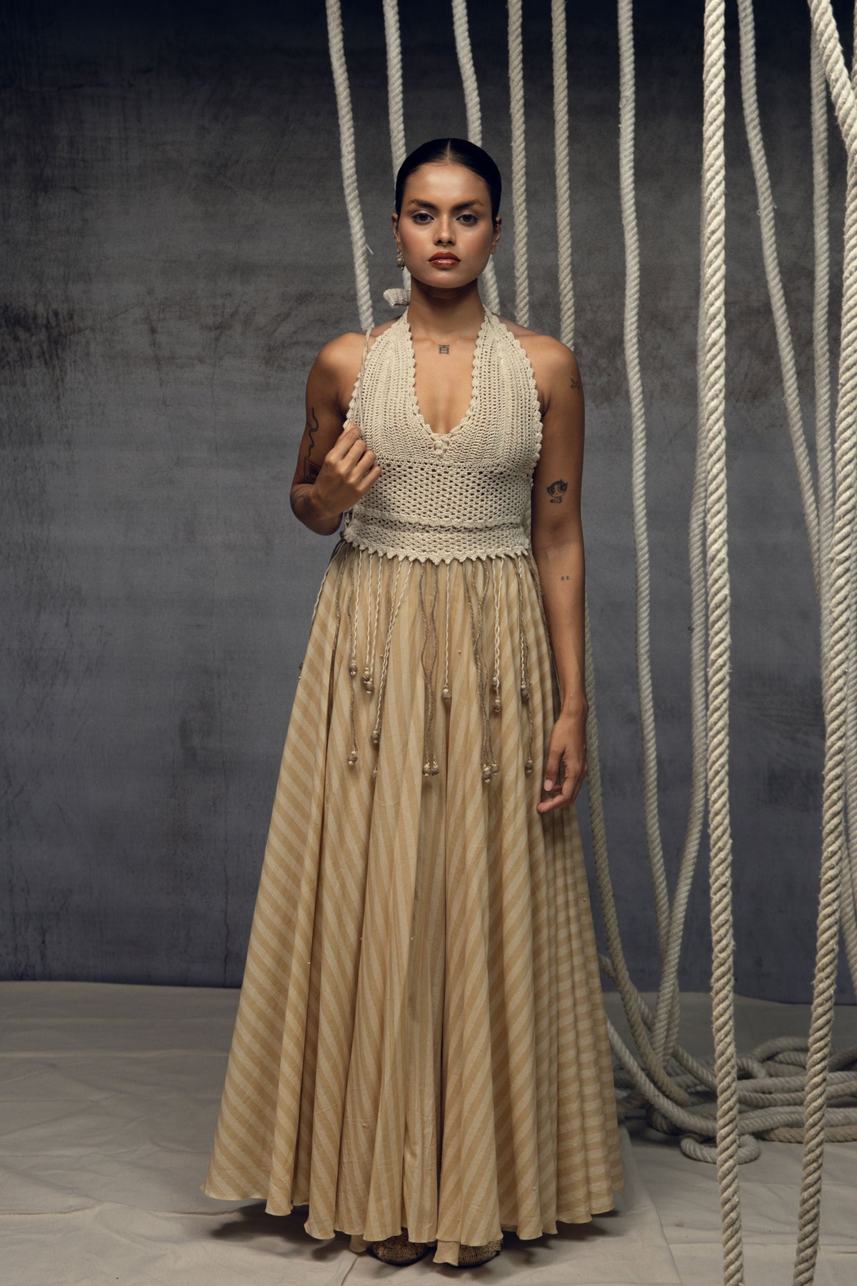 Ivory Crochet Maxi Dress