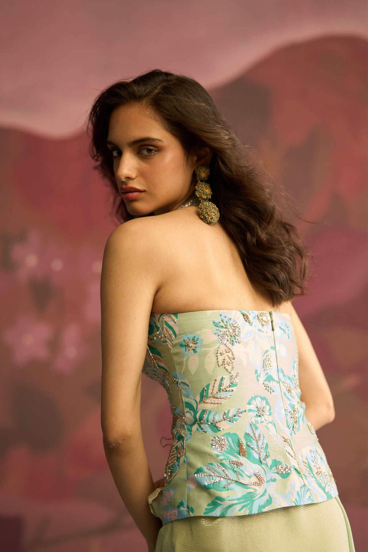 Mint Green Sage Saree Set