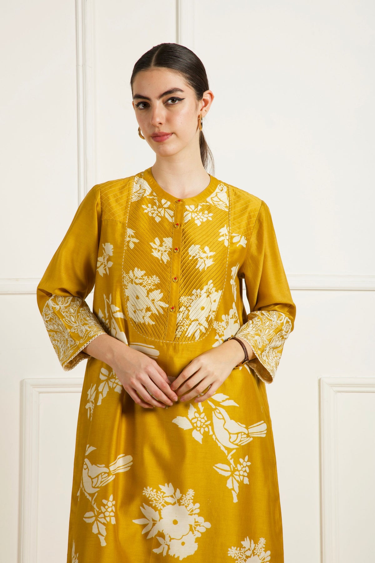 Ochre Print Kurta Set