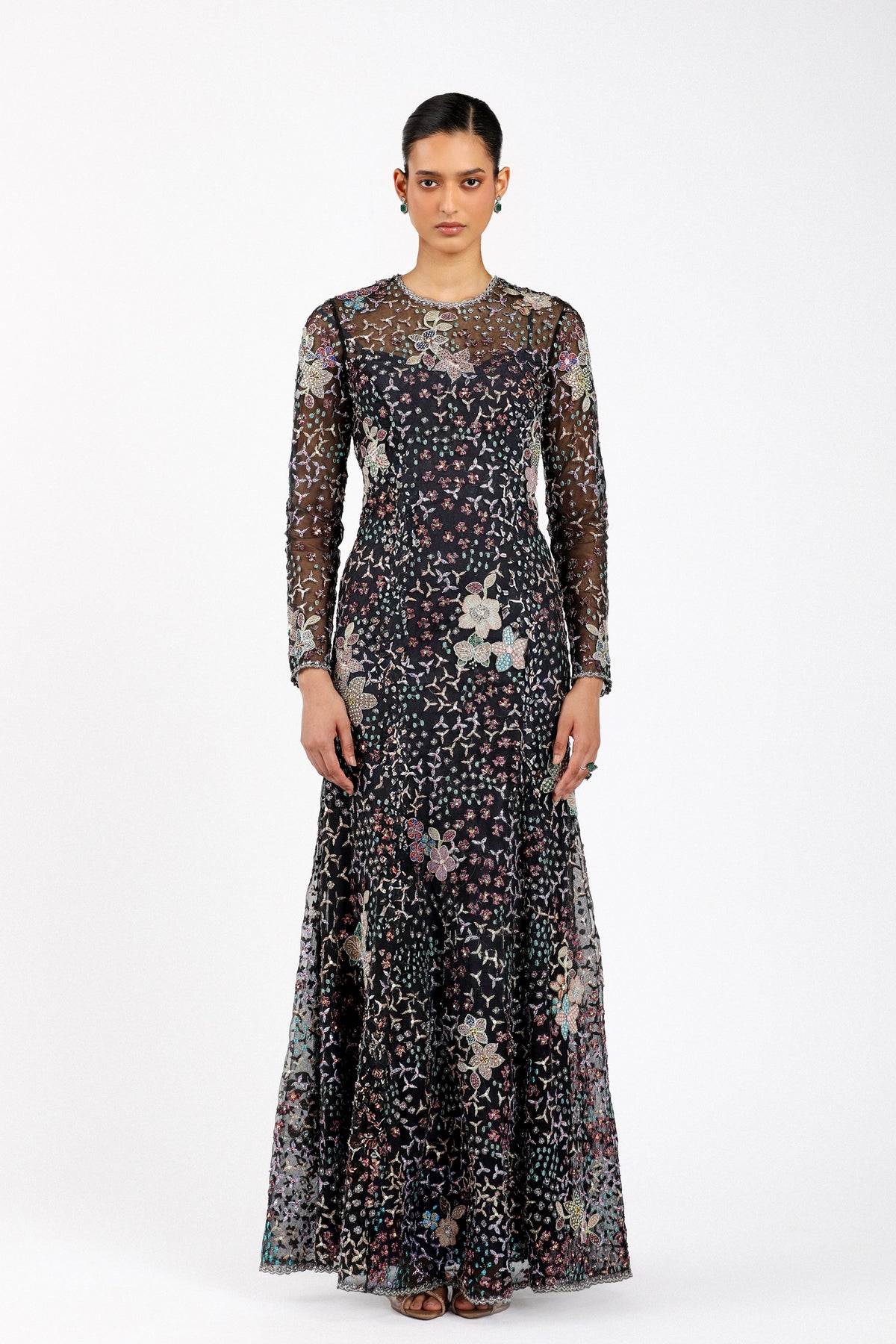 Noirine Black Tulle Gown