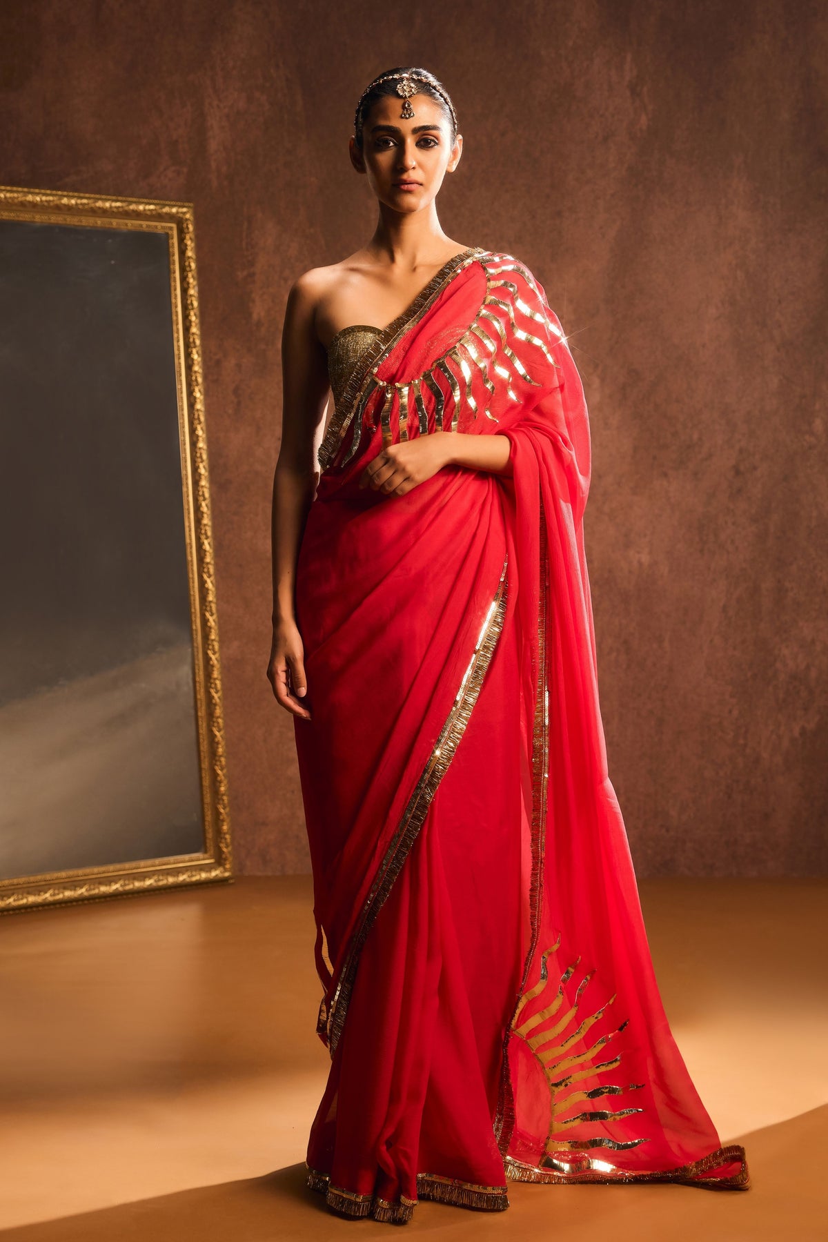 Red Suryavalli Saree