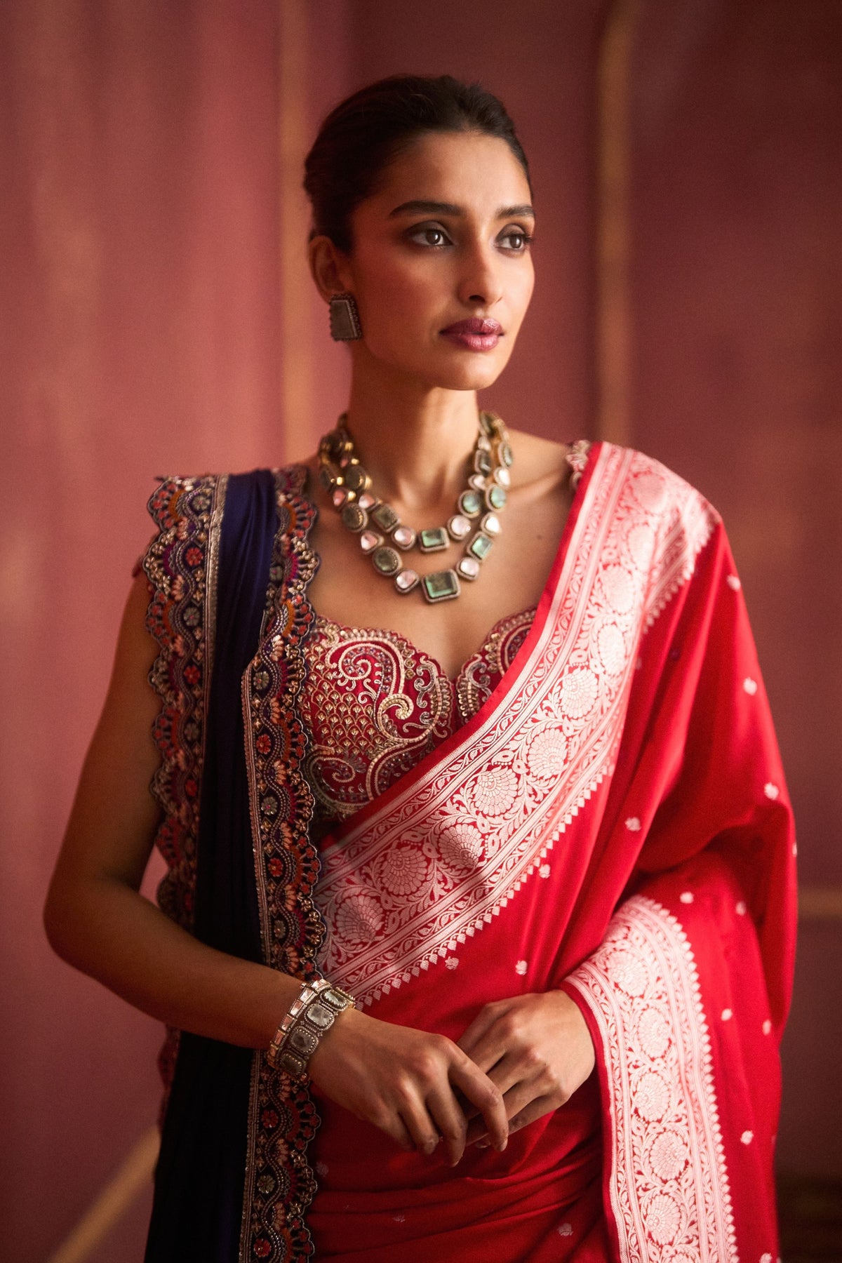 Banarasi Red Saree Set