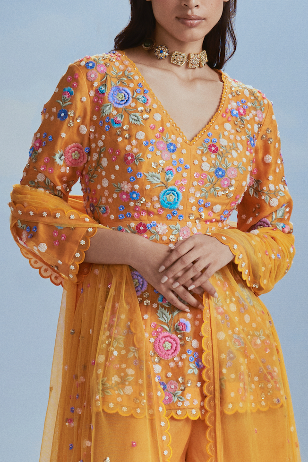 Yellow Mehtab Bagh Sharara Set