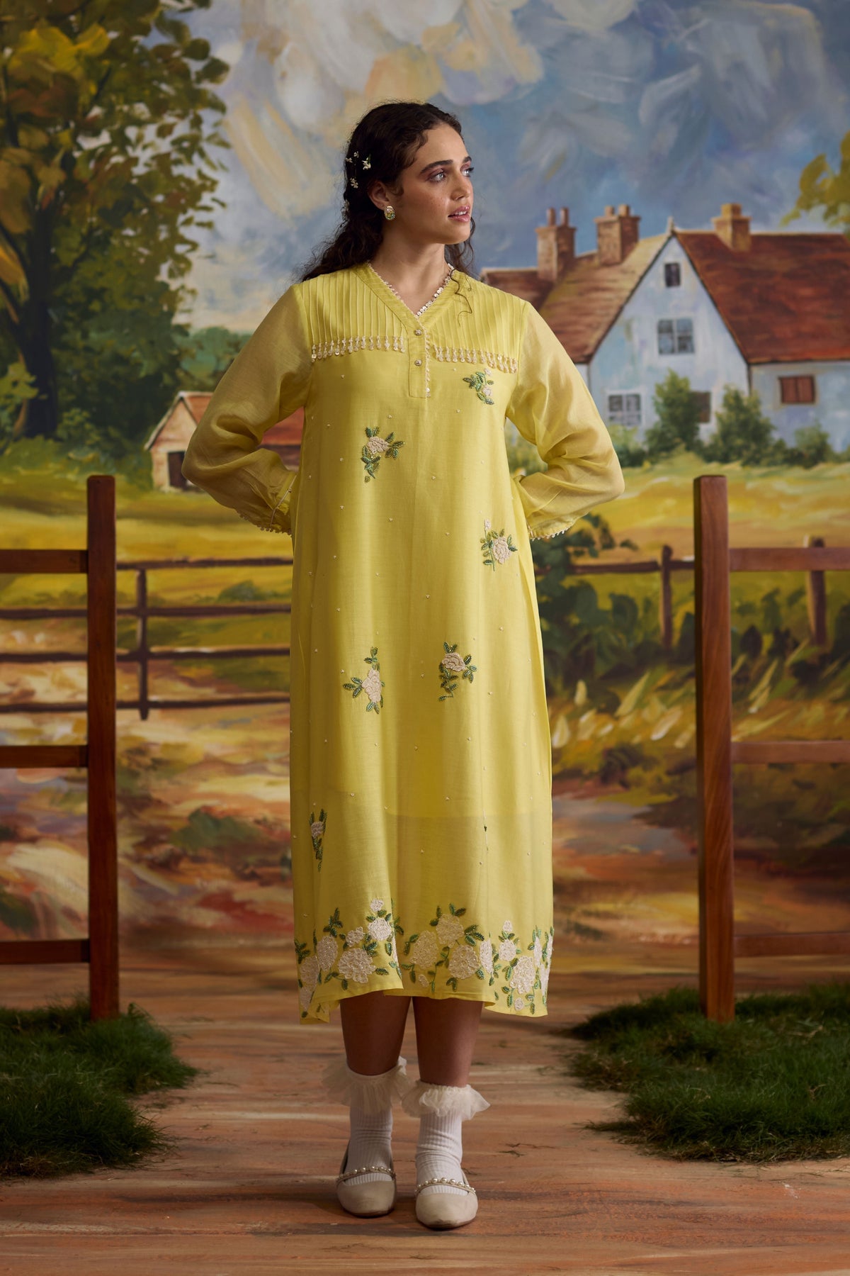 Sunray Floral Beaded Dress