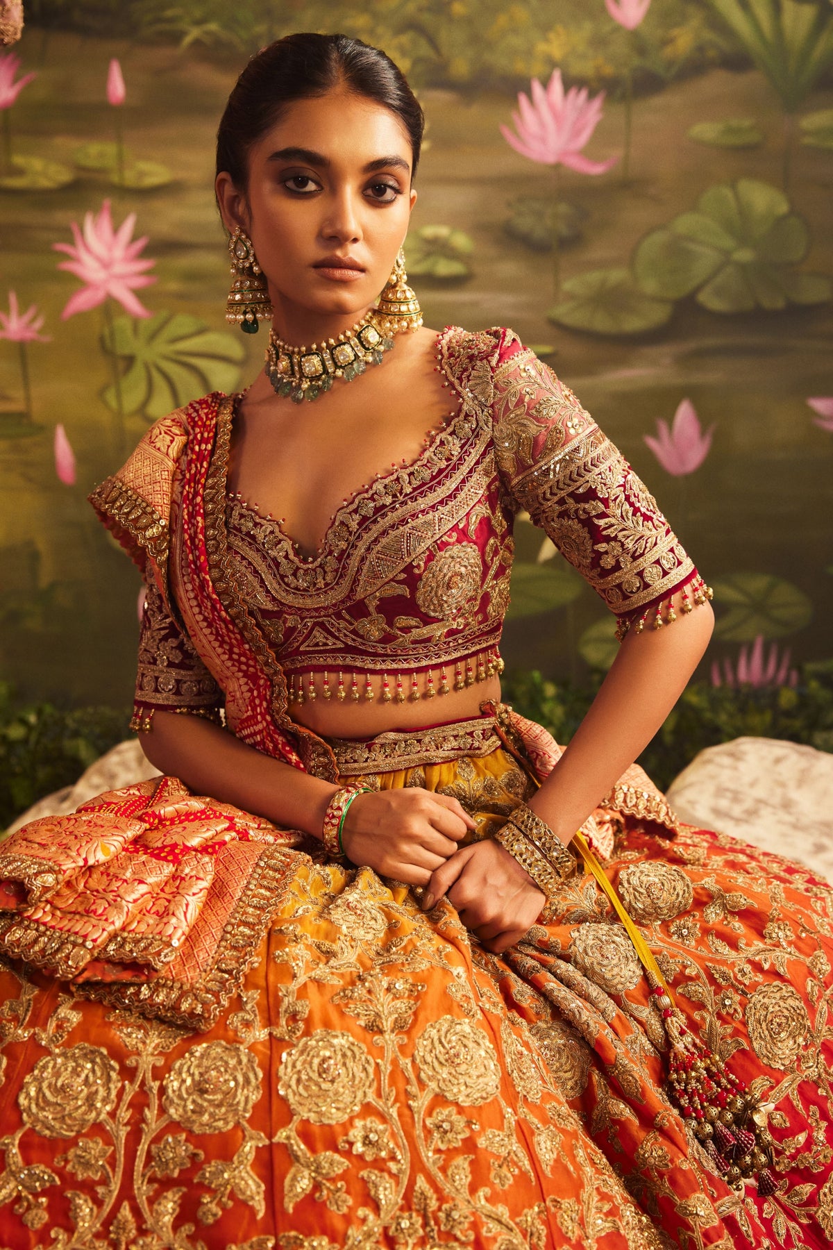 Zardozi Embroidered Organza Lehenga