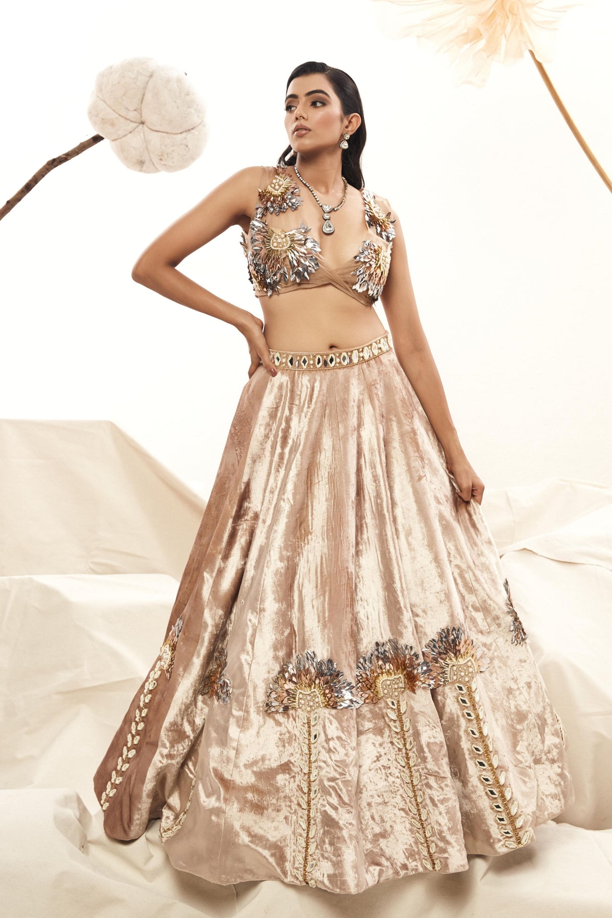 Velvet Lehenga Set