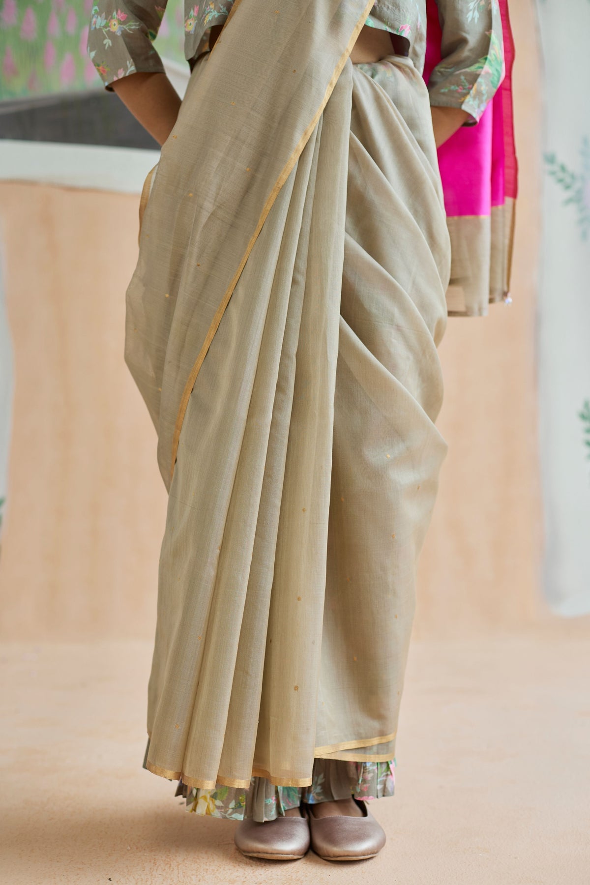 Dunes and Drift Chanderi Sari