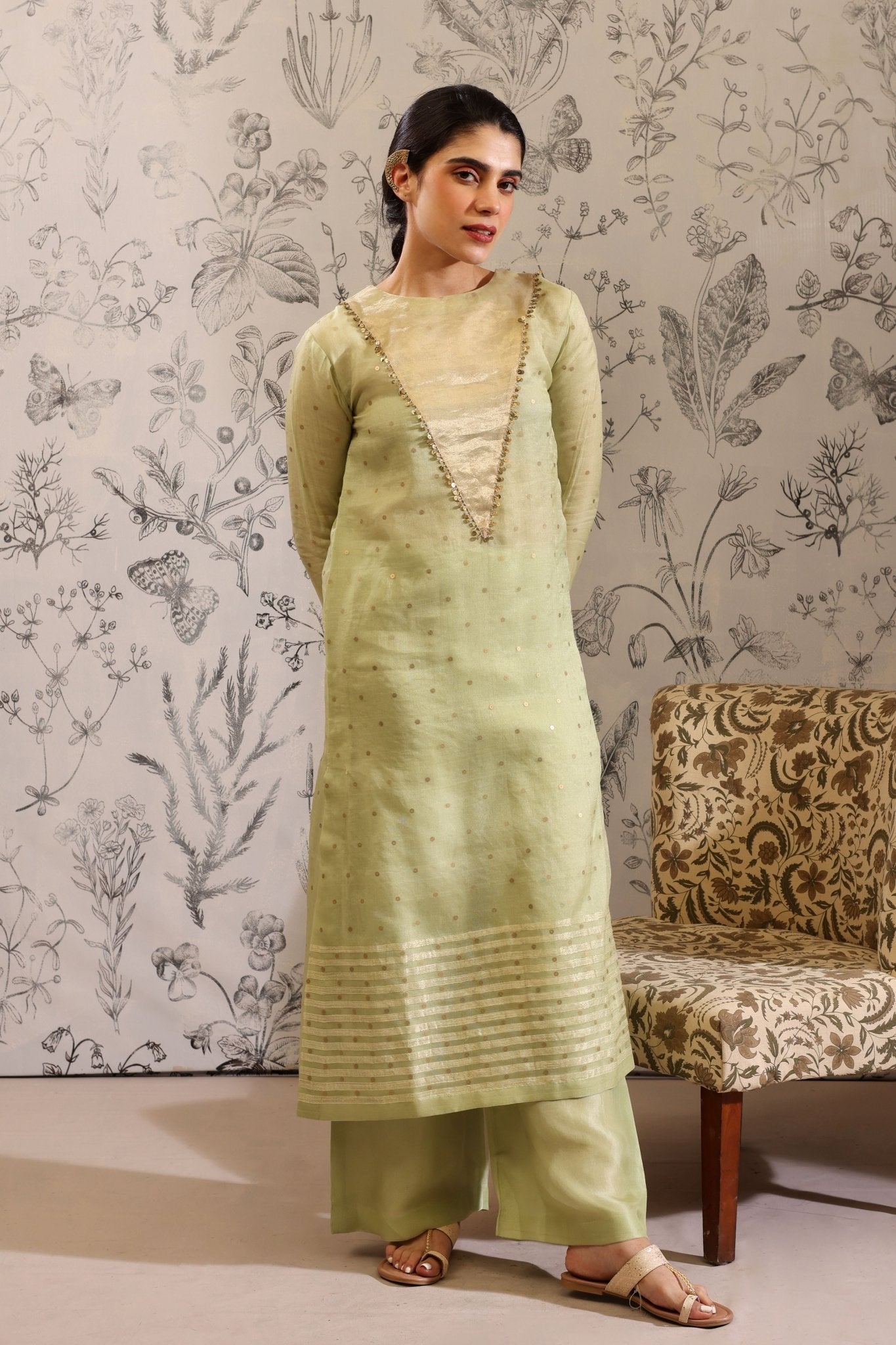 Sukanda Green Kurta Set - Taisha - Elahe