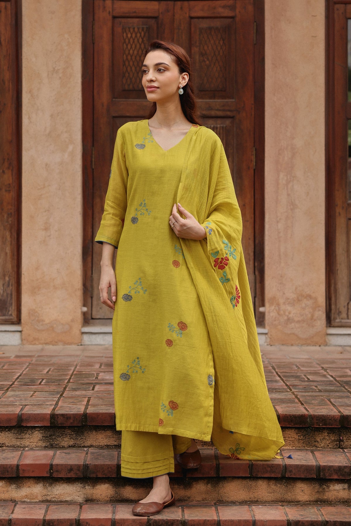 Citrine  Bloom Embroidered Kurta Set