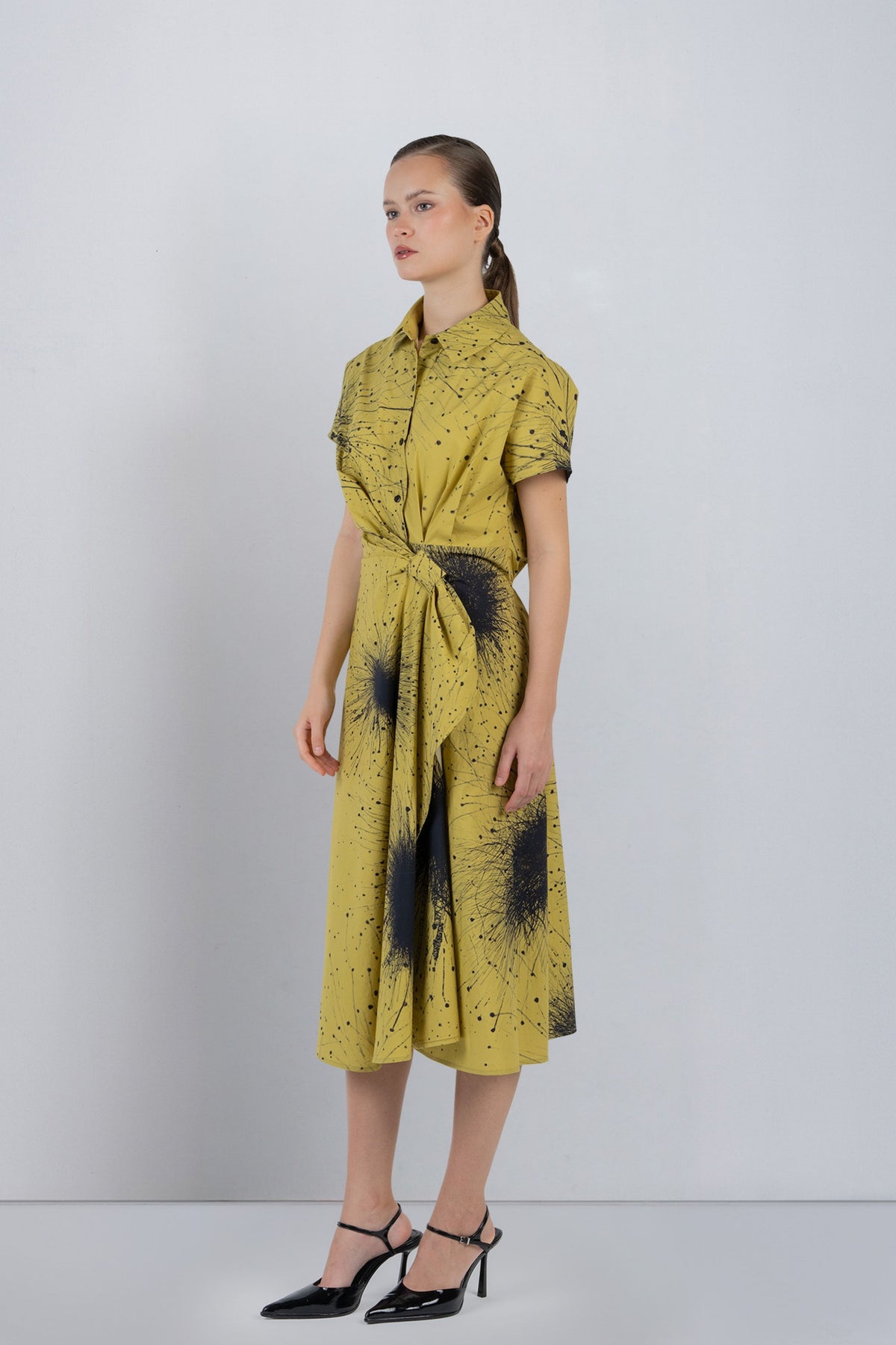 Splatter Wrap Dress