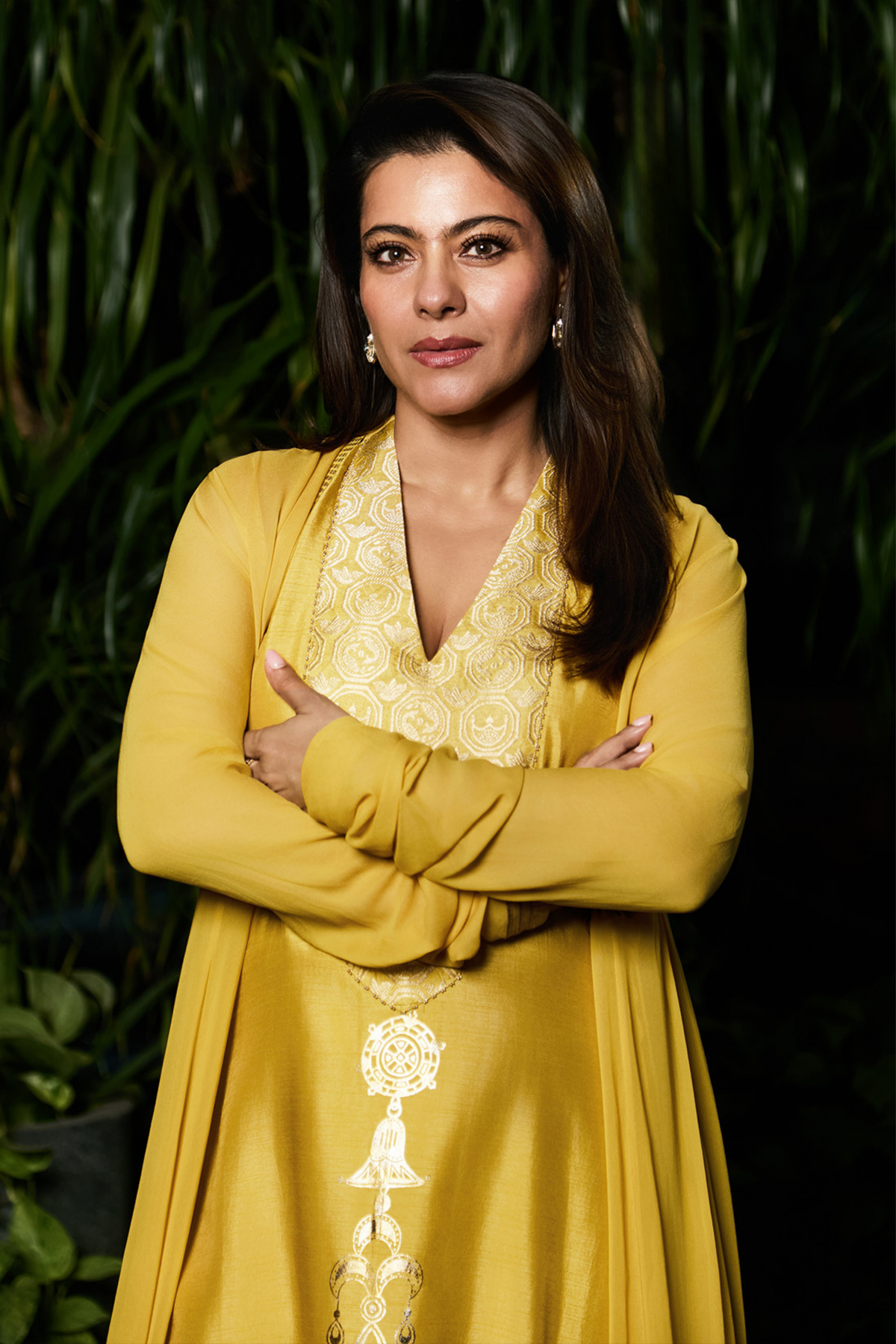 Kajol Mukherjee Devgan in Spiced Ochre Jacket Set