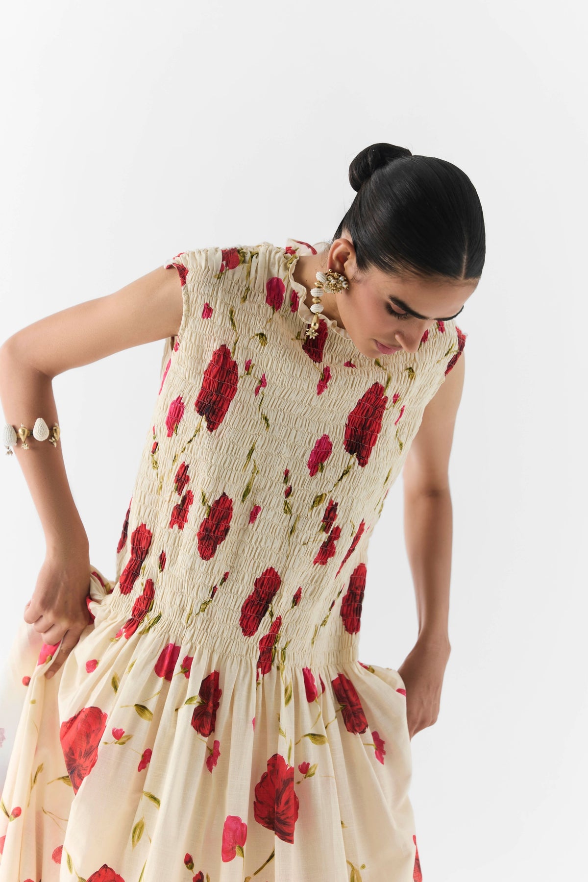 Sisley Rose Ruching Dress
