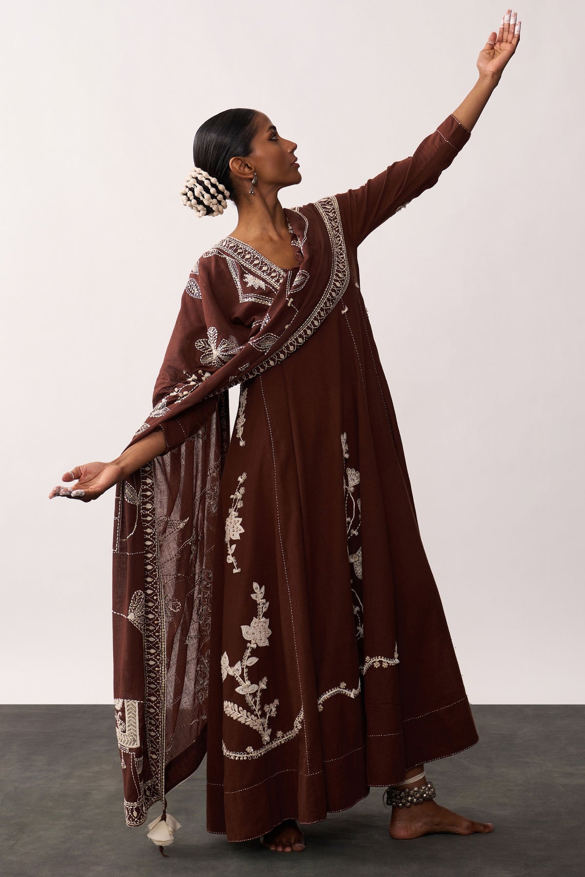 Rani Laxmi Brown Dupatta