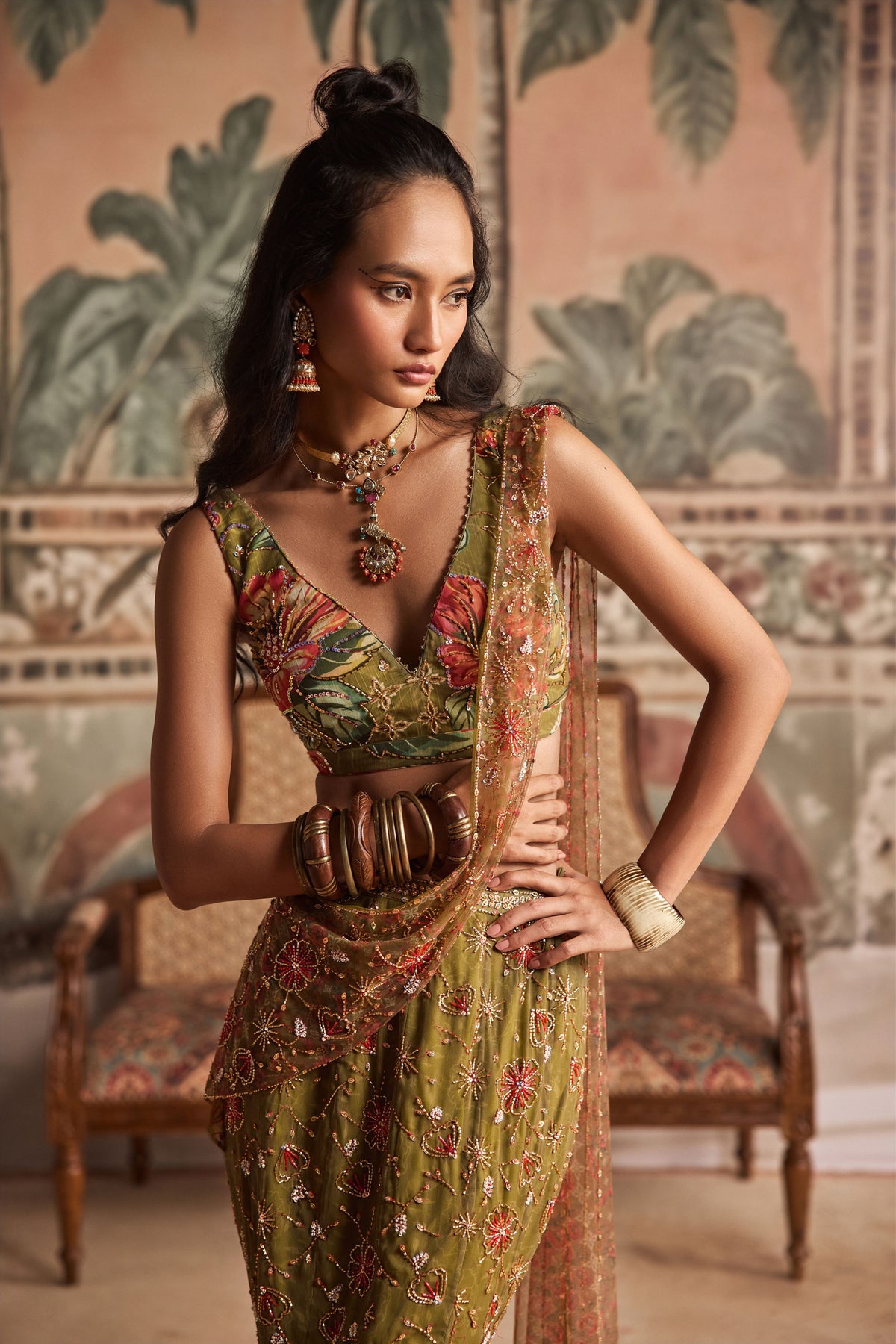 Baagh Bairi Drapped Saree