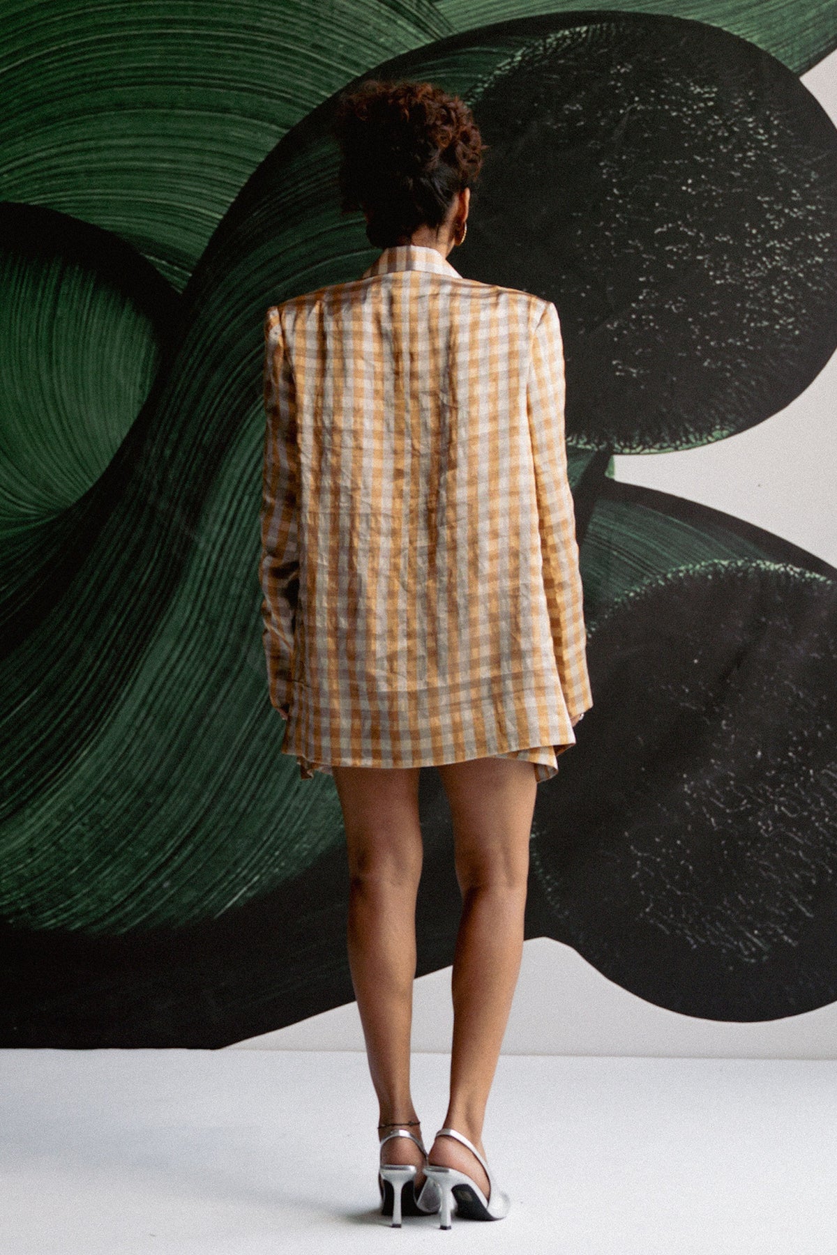Gold Check Blazer Dress