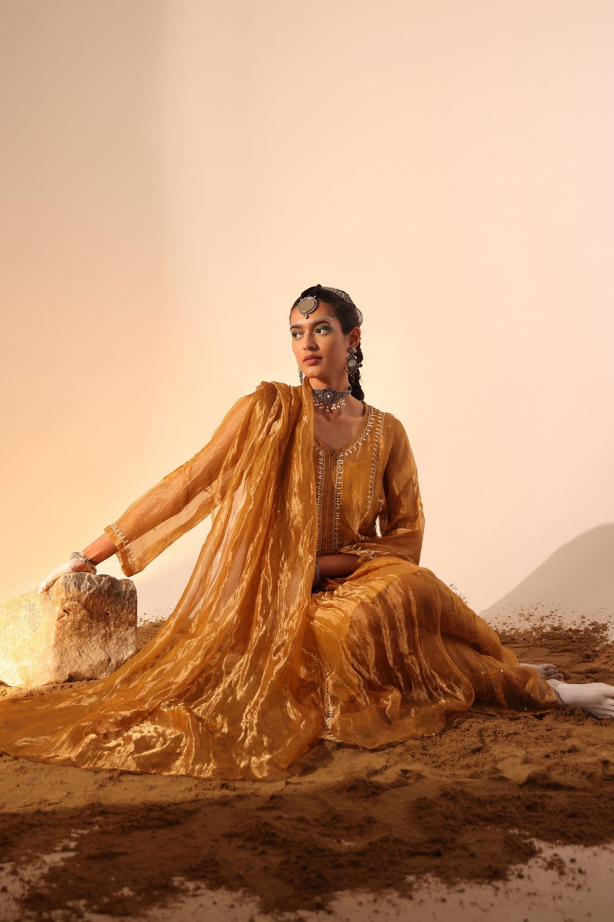 Mustard Kurta Set