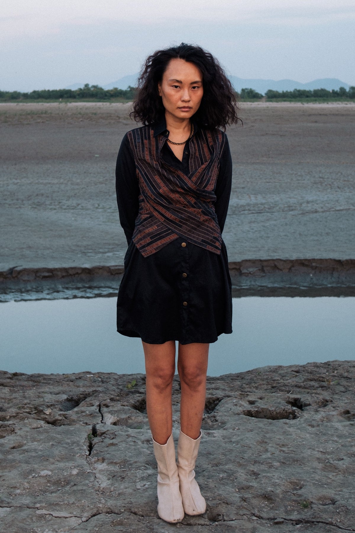 Upcycled Seattle Black Copper Dress
