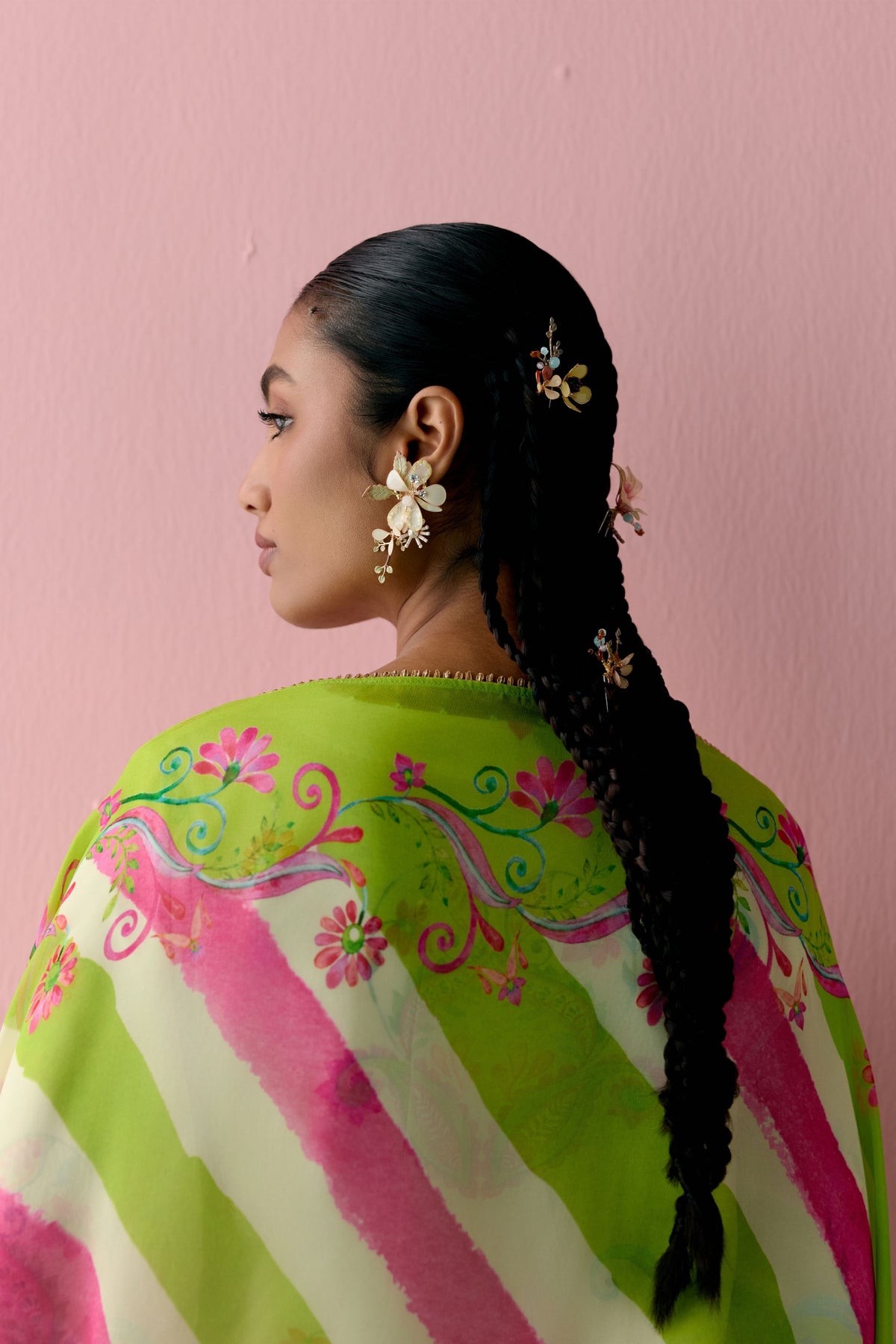 Lime Green Paisley Sharara Set