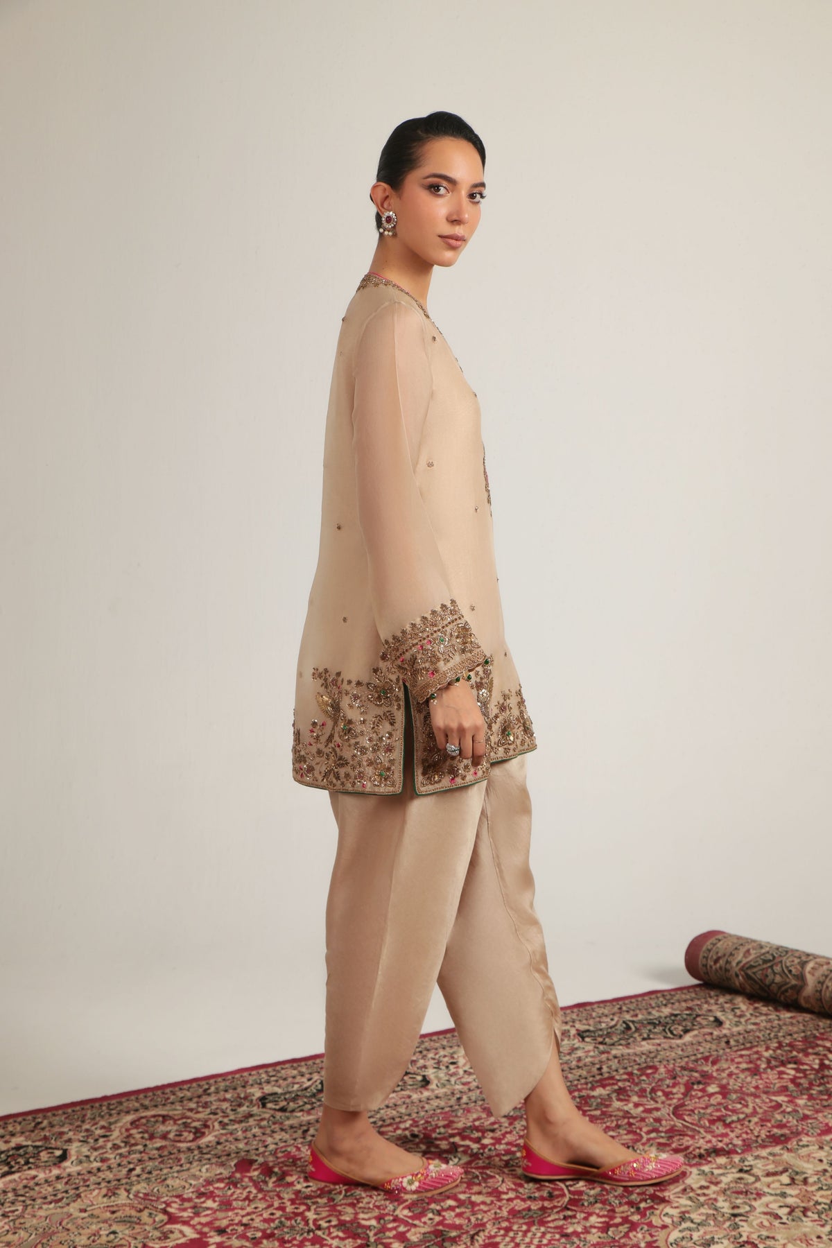 Ivory Heavy Short Kurta Set