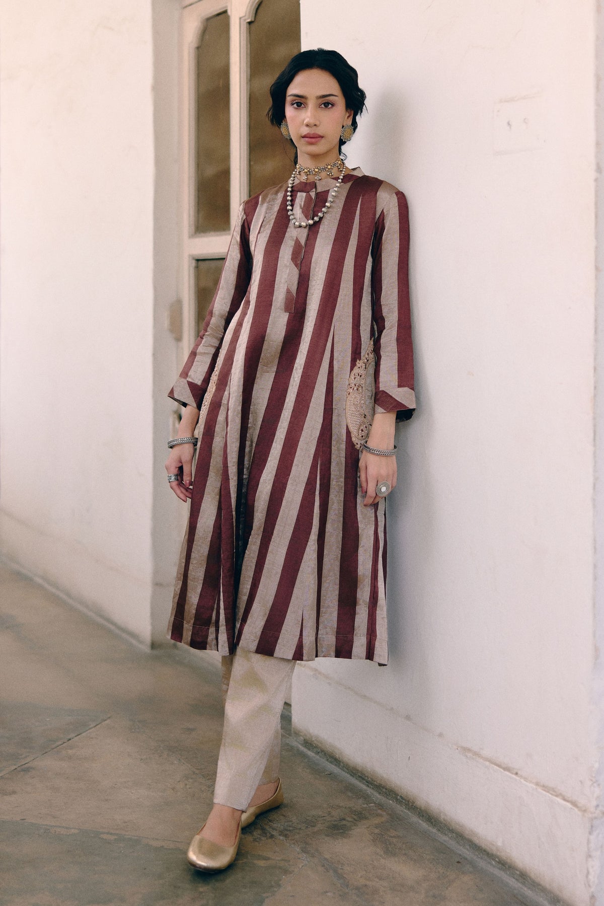Paisley Striped Kurta Set