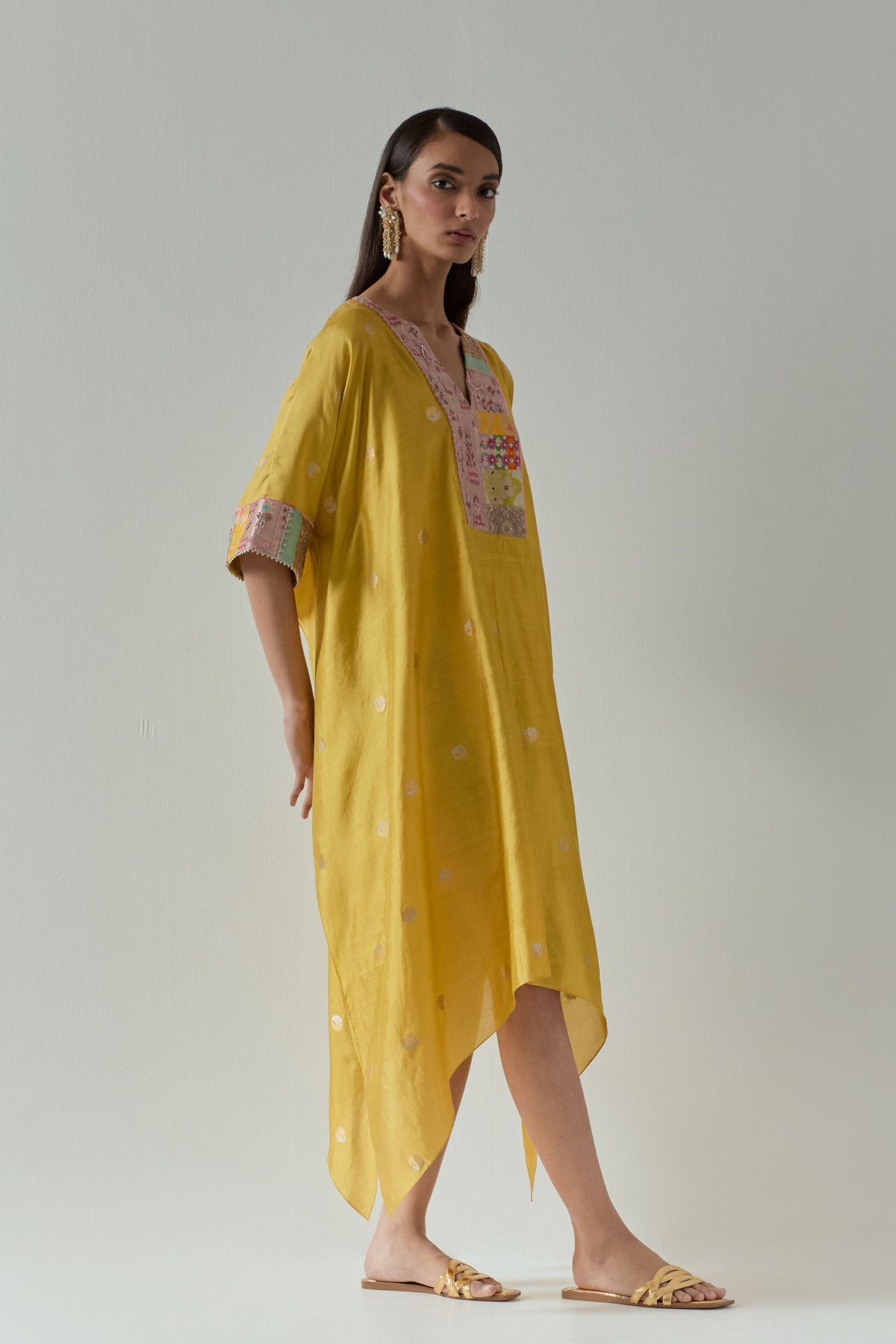 Yellow Silk Kaftan