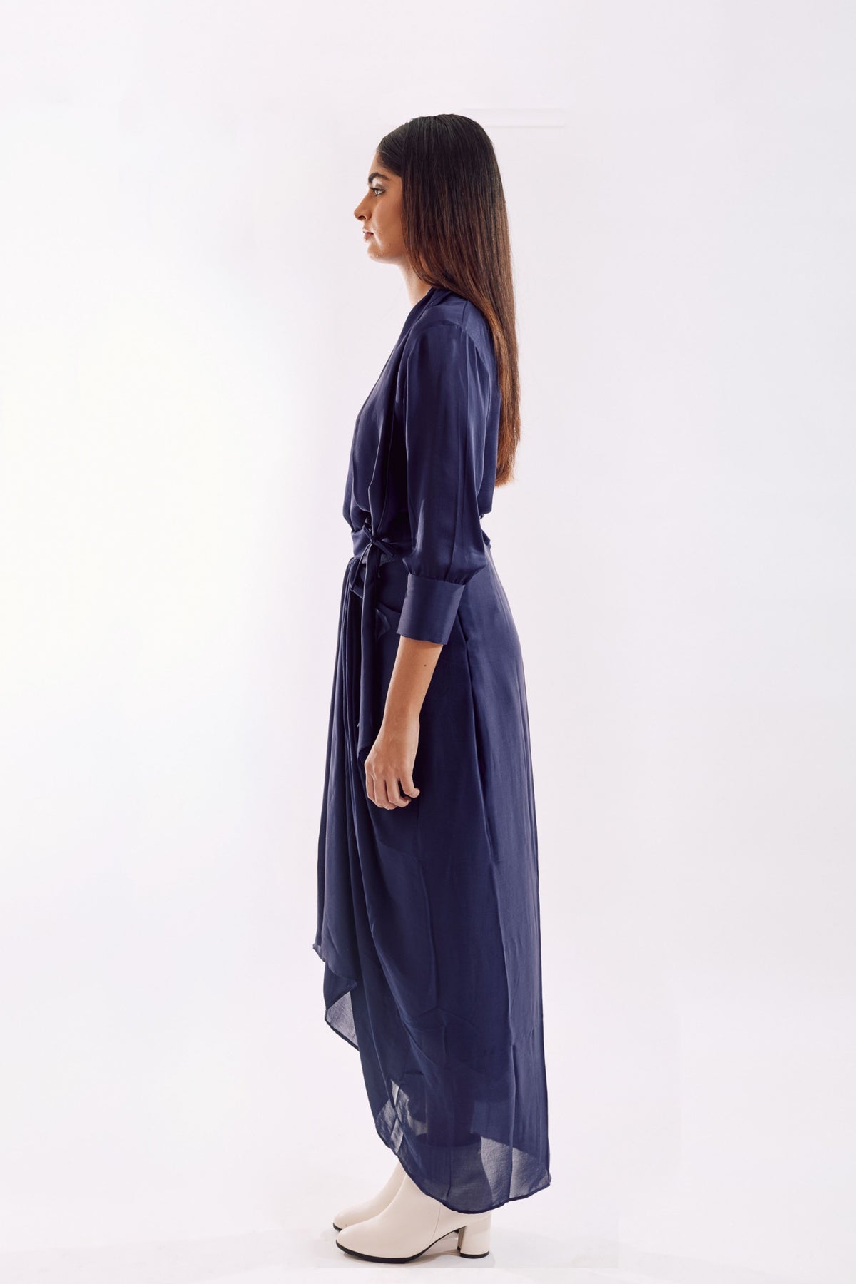Indigo Side Tie Skirt