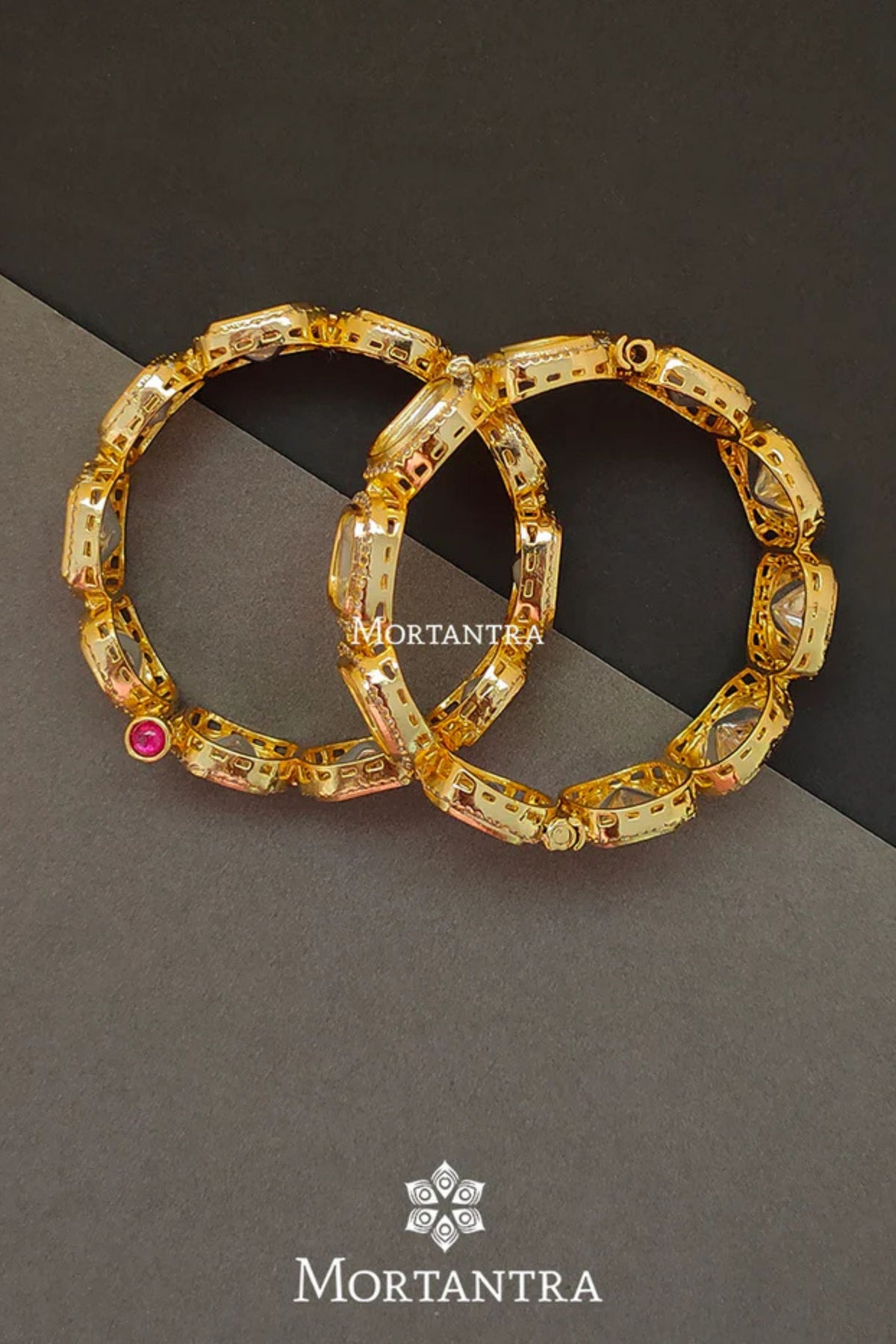 White Color Faux Diamond Bangles