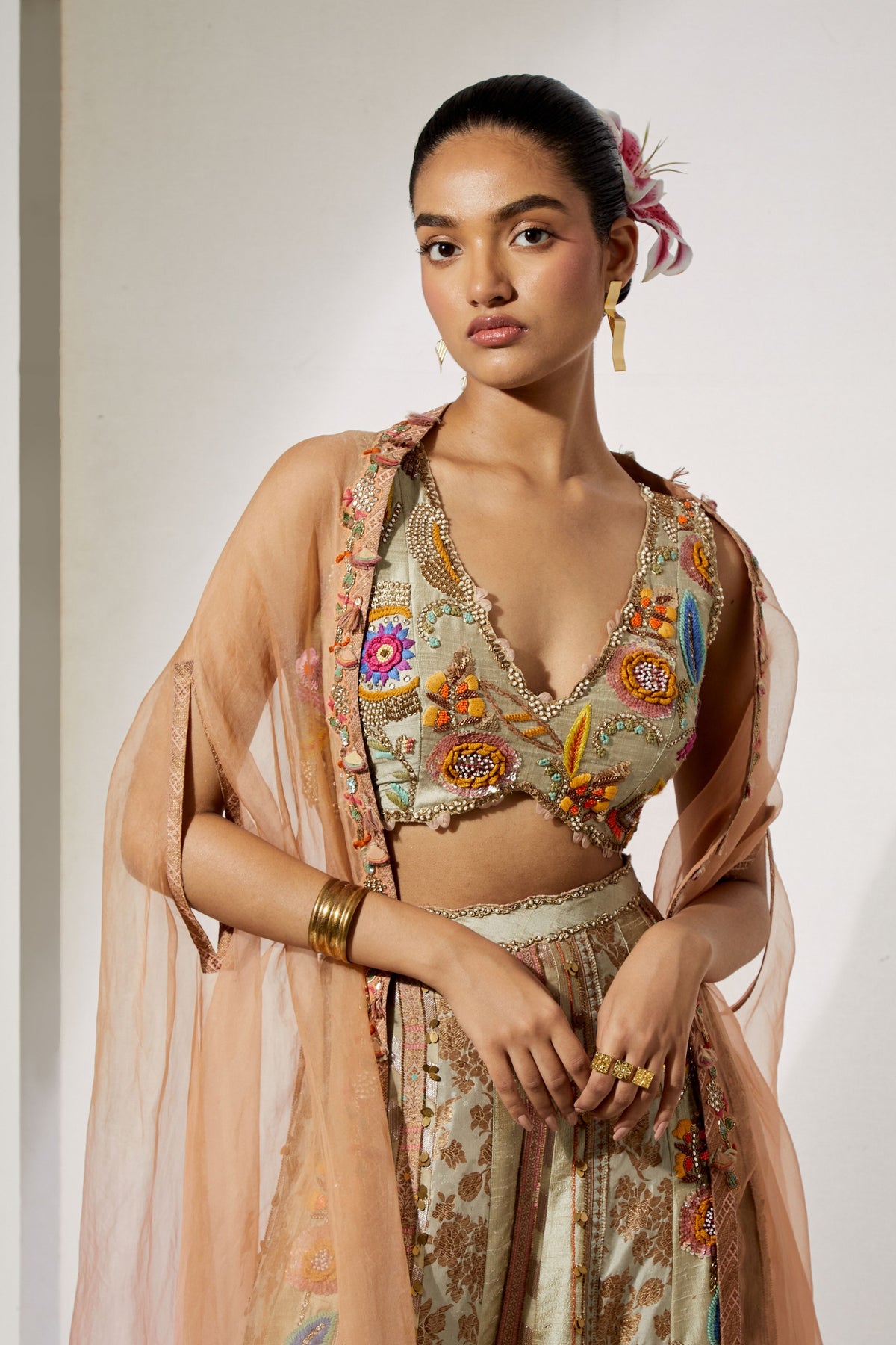 Beige Sharara Set