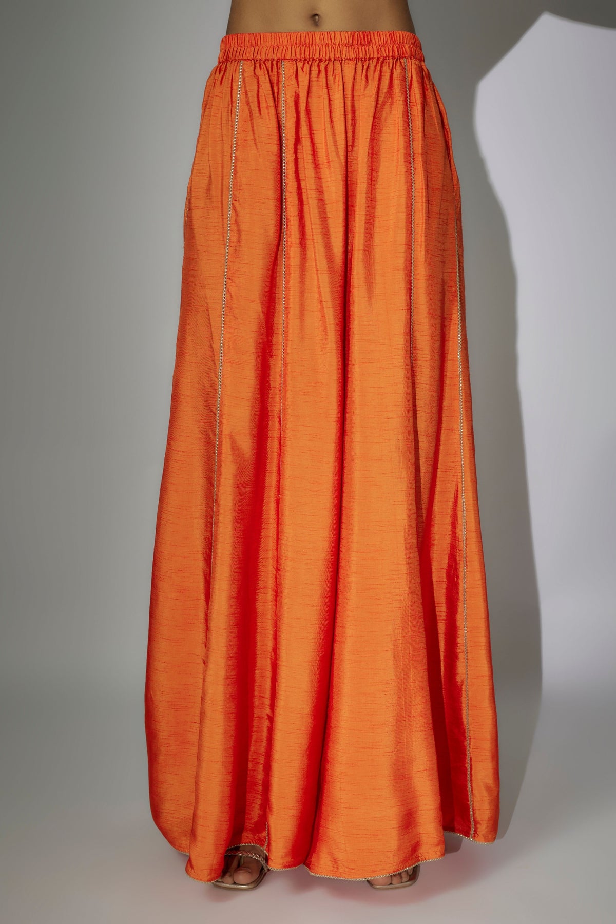 Orange Embroidered Sharara Set