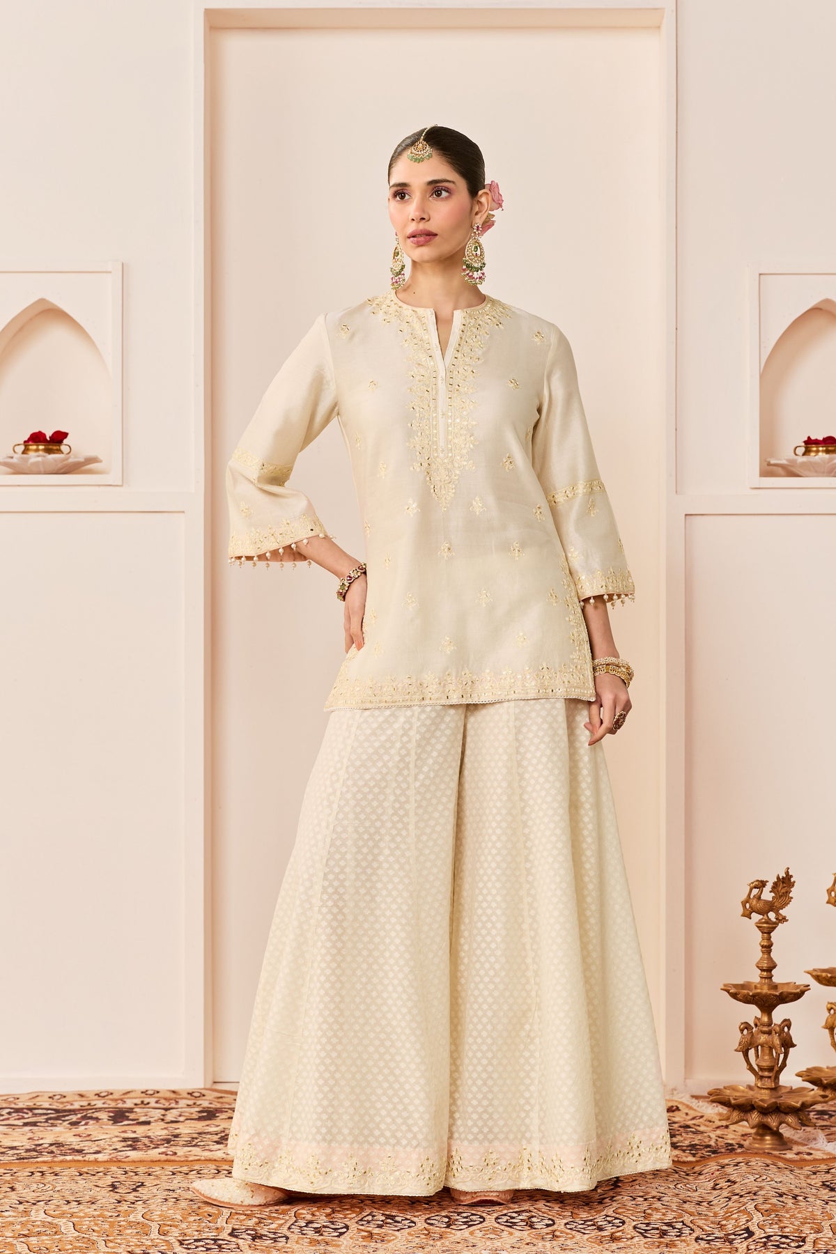 Rehma Daisy Ivory Sharara Set