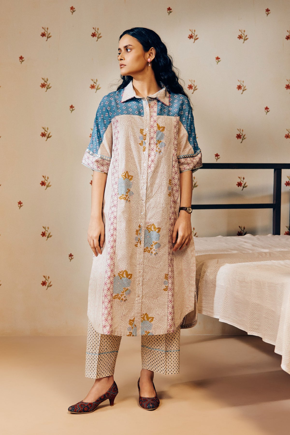 Shirt Collar Kurta Set