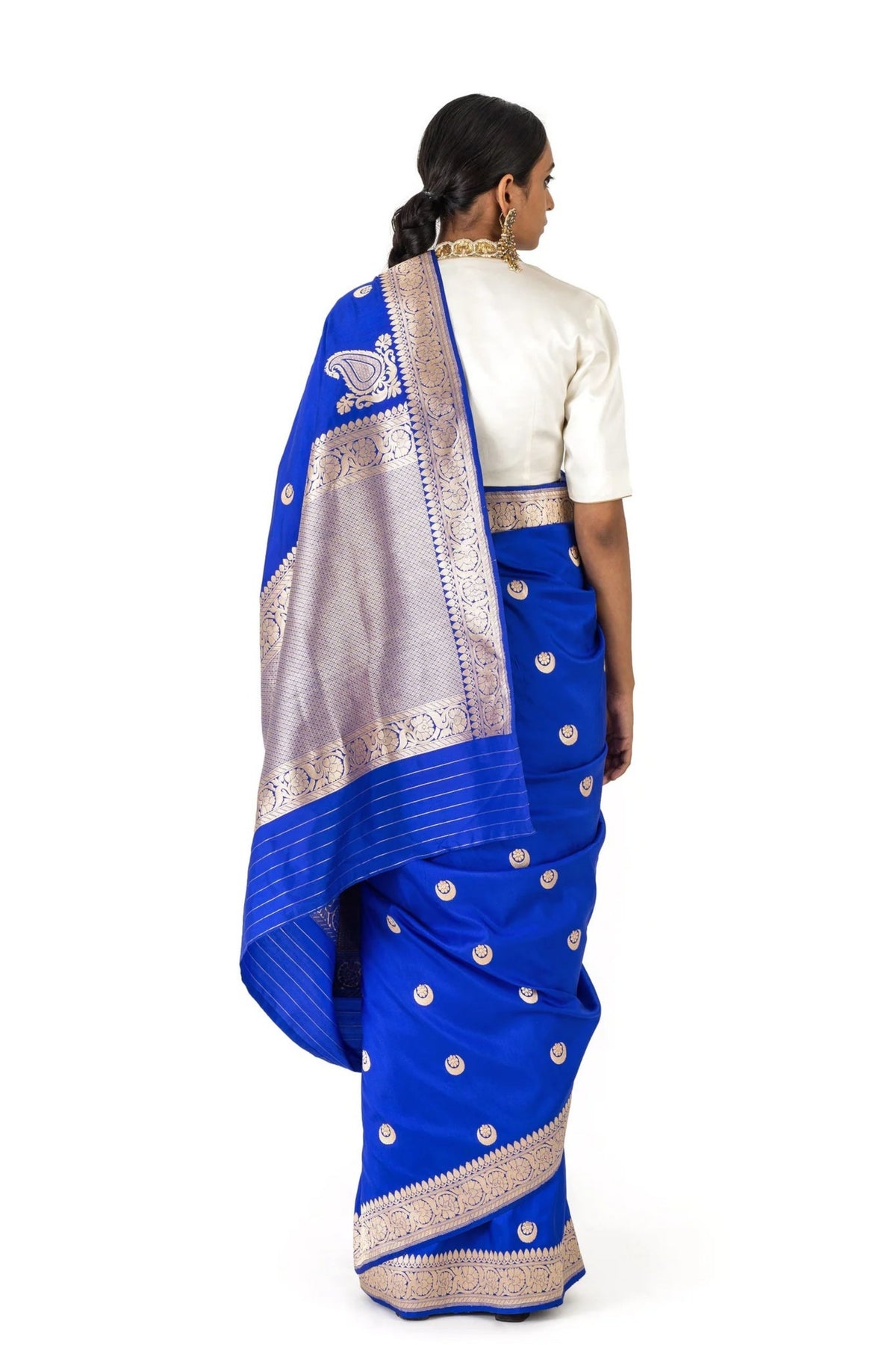Chand Buta Saree in Electric Blue